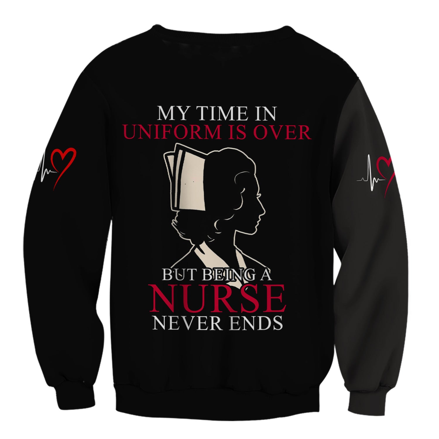 Personalized Retired Nurse Scrub Top - My Time In Uniform Is Over Quote - Custom Name Gift for RN CNA LPN