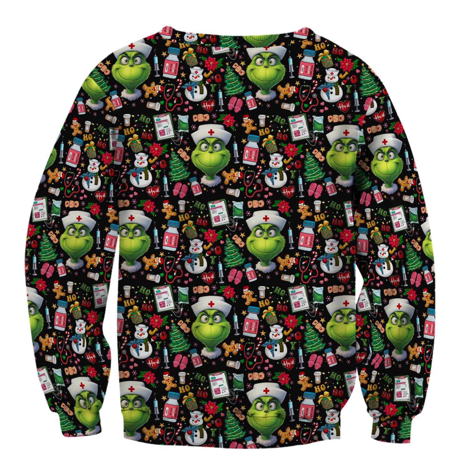 Funny Christmas Scrub Top for Nurses - Grinch Nurse Shirt Holiday Medical Gift - RN LPN CNA Gift
