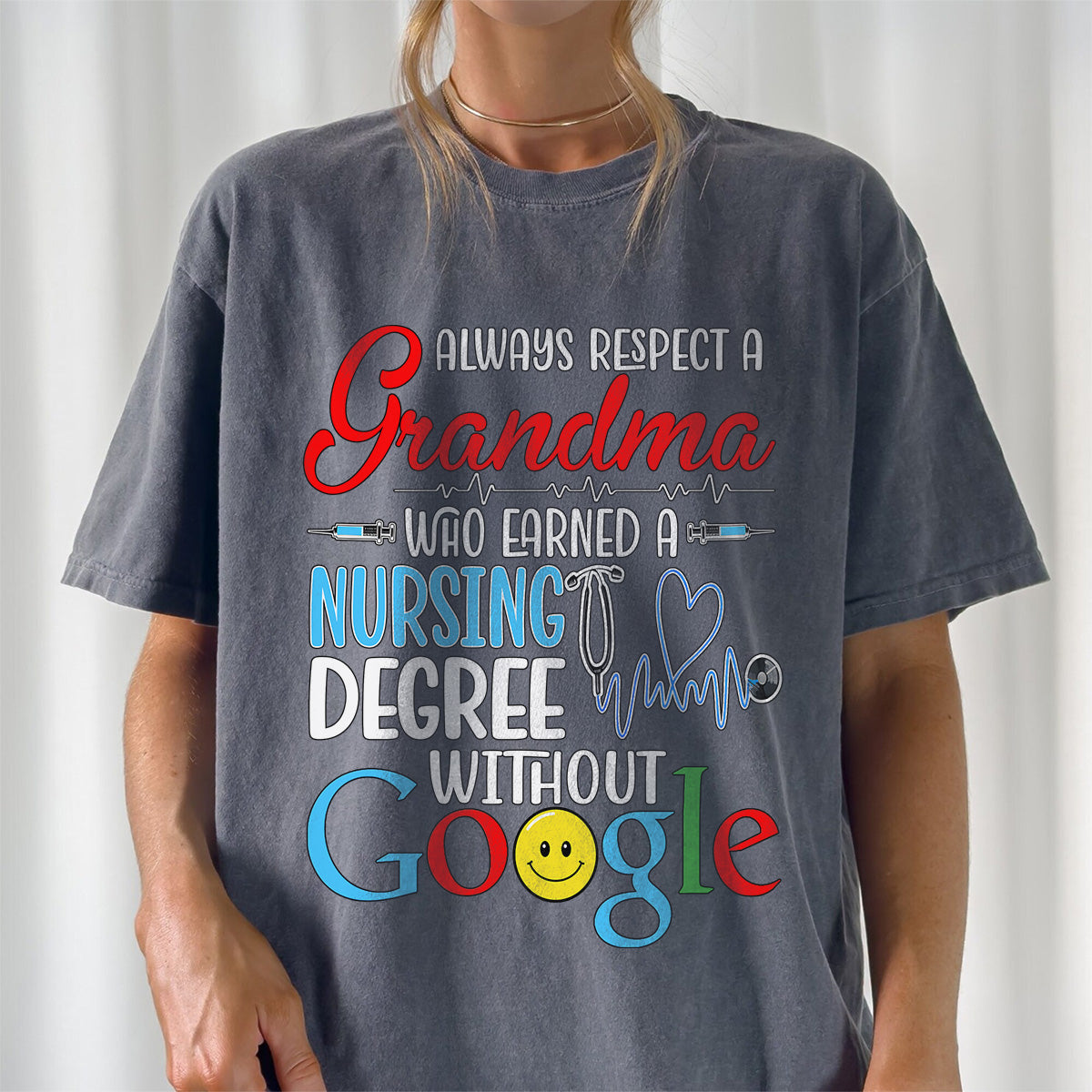 Funny Nursing Grandma Shirt, Respect Grandma Nurse Tee, RN LPN CNA Gift