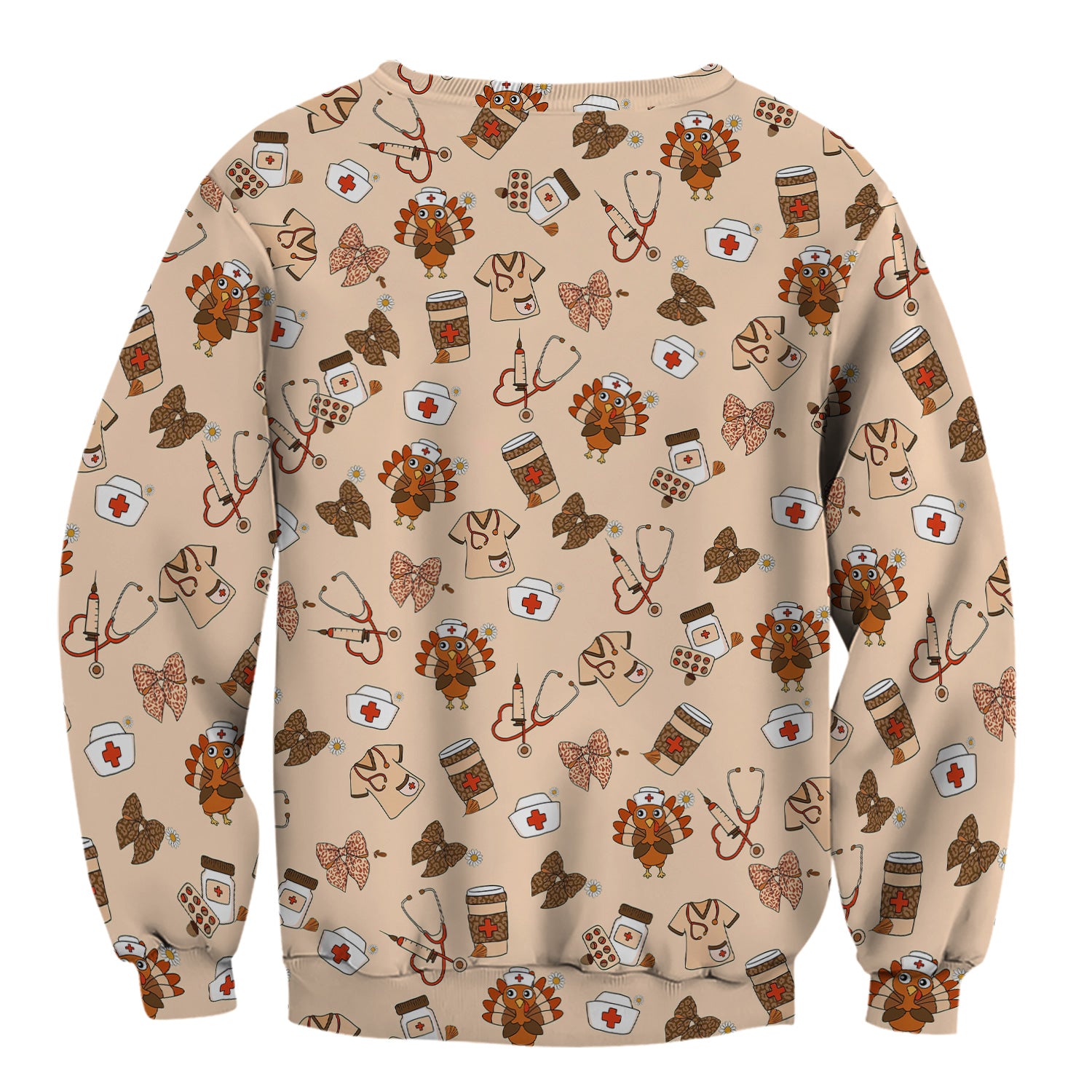 Funny Nurse Thanksgiving Scrub - Turkey & Stethoscope Medical Design - Gift for RN LPN Healthcare Workers