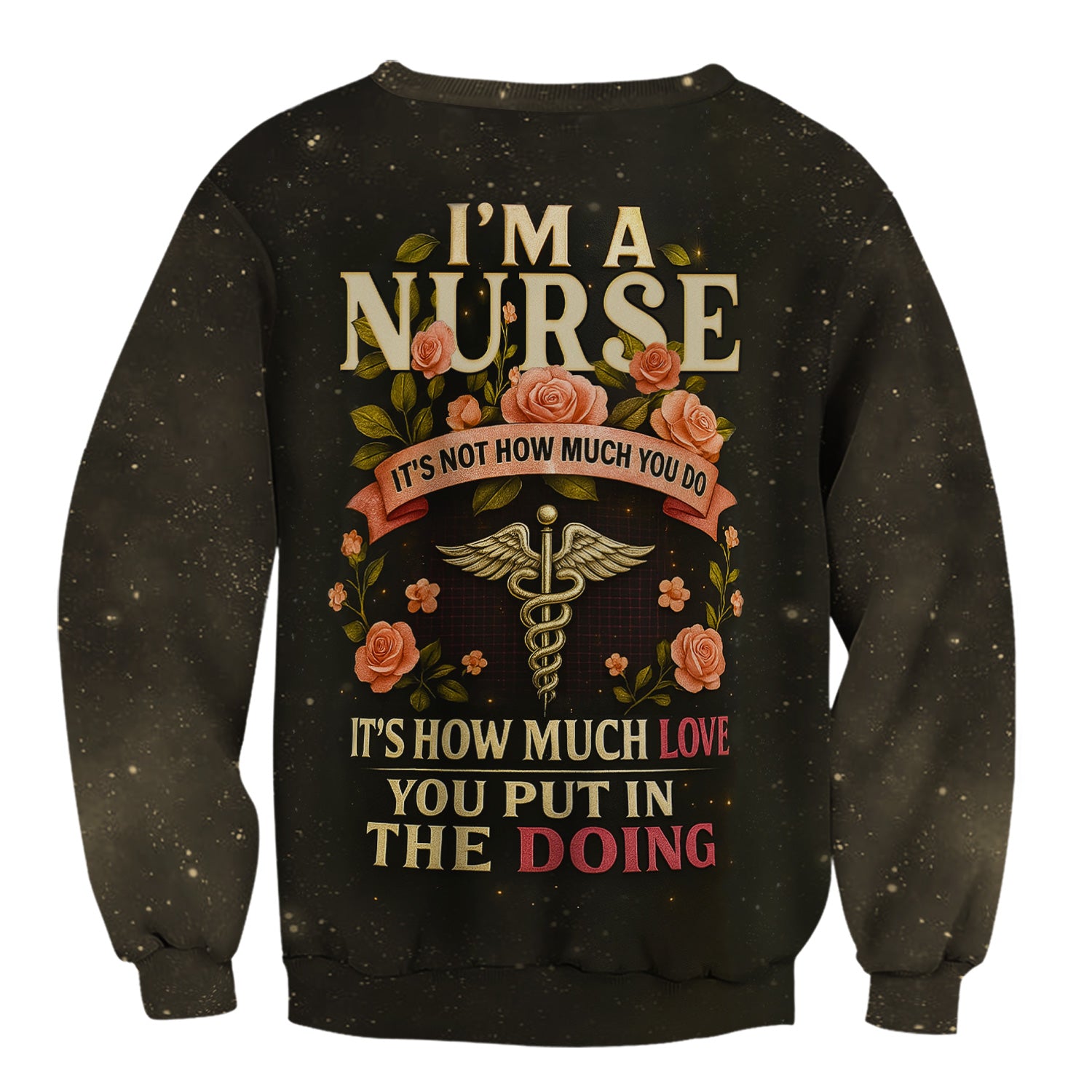 Custom Name Nurse Scrub Shirt - Stethoscope Pocket Tools & Flower Inspiration Design - Appreciation Gift for RN CNA LPN Healthcare Workers