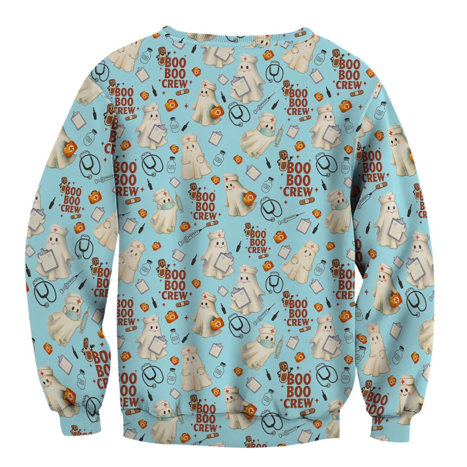 Halloween Nurse Scrub Top for Women - Cute Boo Boo Crew Medical Shirt - Gift for RN LPN CNA Healthcare Staff