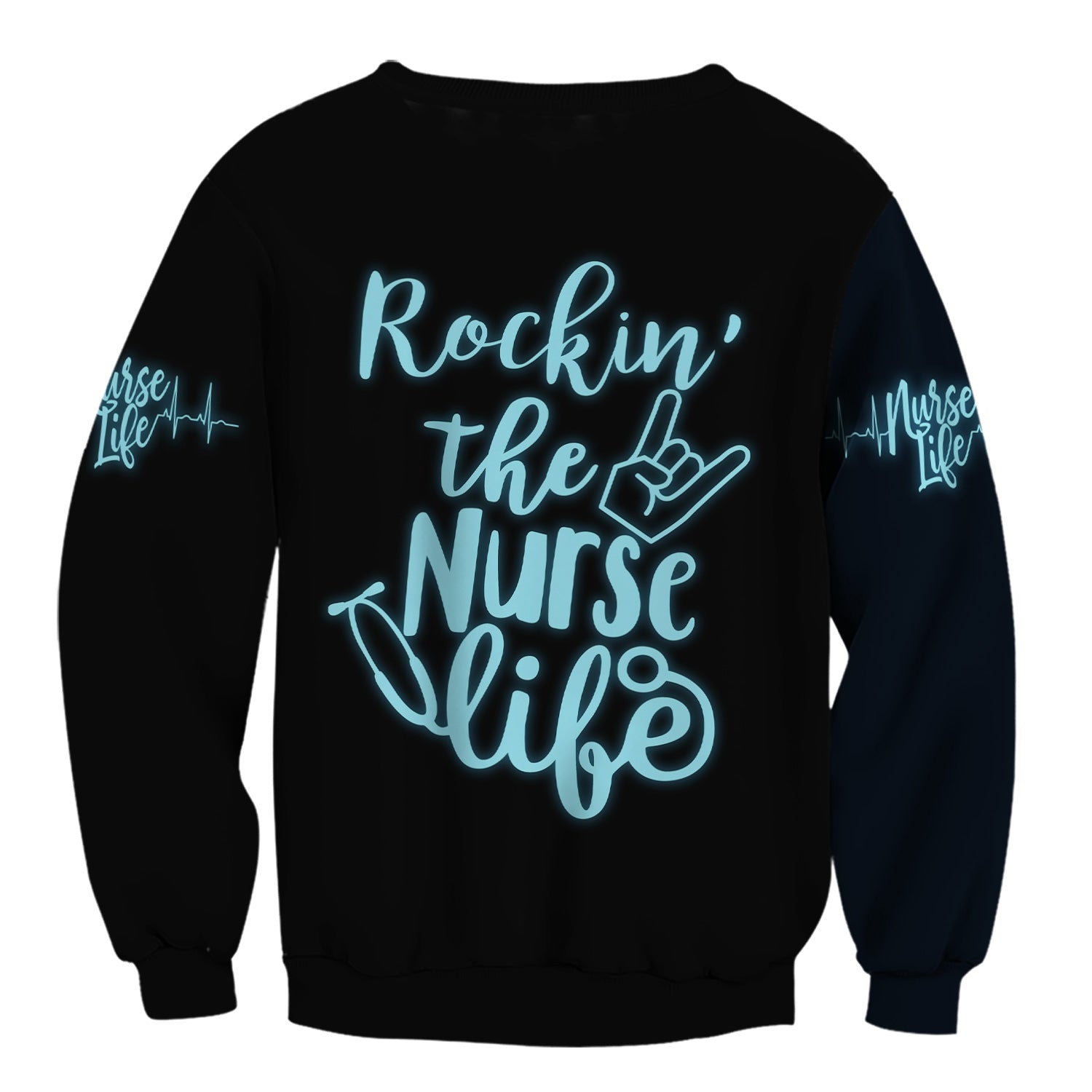 Custom Skeleton Hand Nurse Scrub Top - Rockin the Nurse Life  Quote - Gift for RN, CNA, LPN, Healthcare Worker