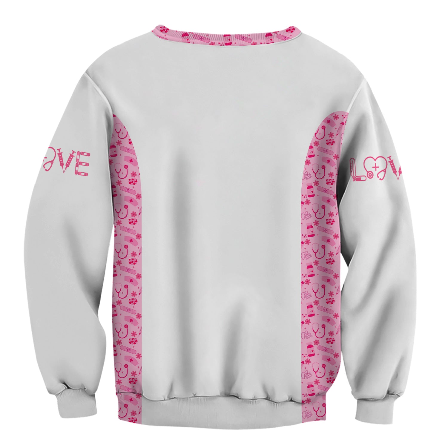 Personalized Nurse Scrubs - Pink Floral Stethoscope Design with Name Customization - Gift for RN, CNA, LPN