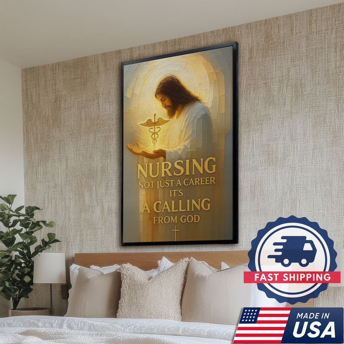 Christian Nurse Canvas Wall Art, Nursing Not Just a Career It‰Ûªs a Calling from God, Gift for RN CNA LPN