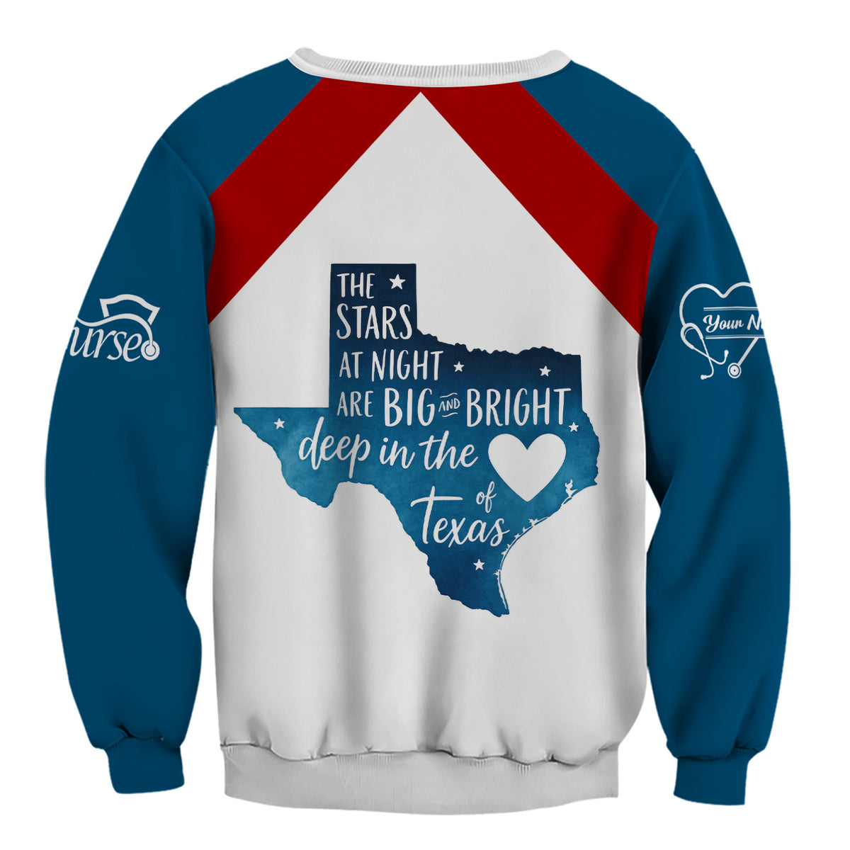 Texas Strong Nurse Scrubs - Personalized with Stethoscope & Texas Flag - Custom Name for RN, CNA, LPN - Gift for Healthcare Workers