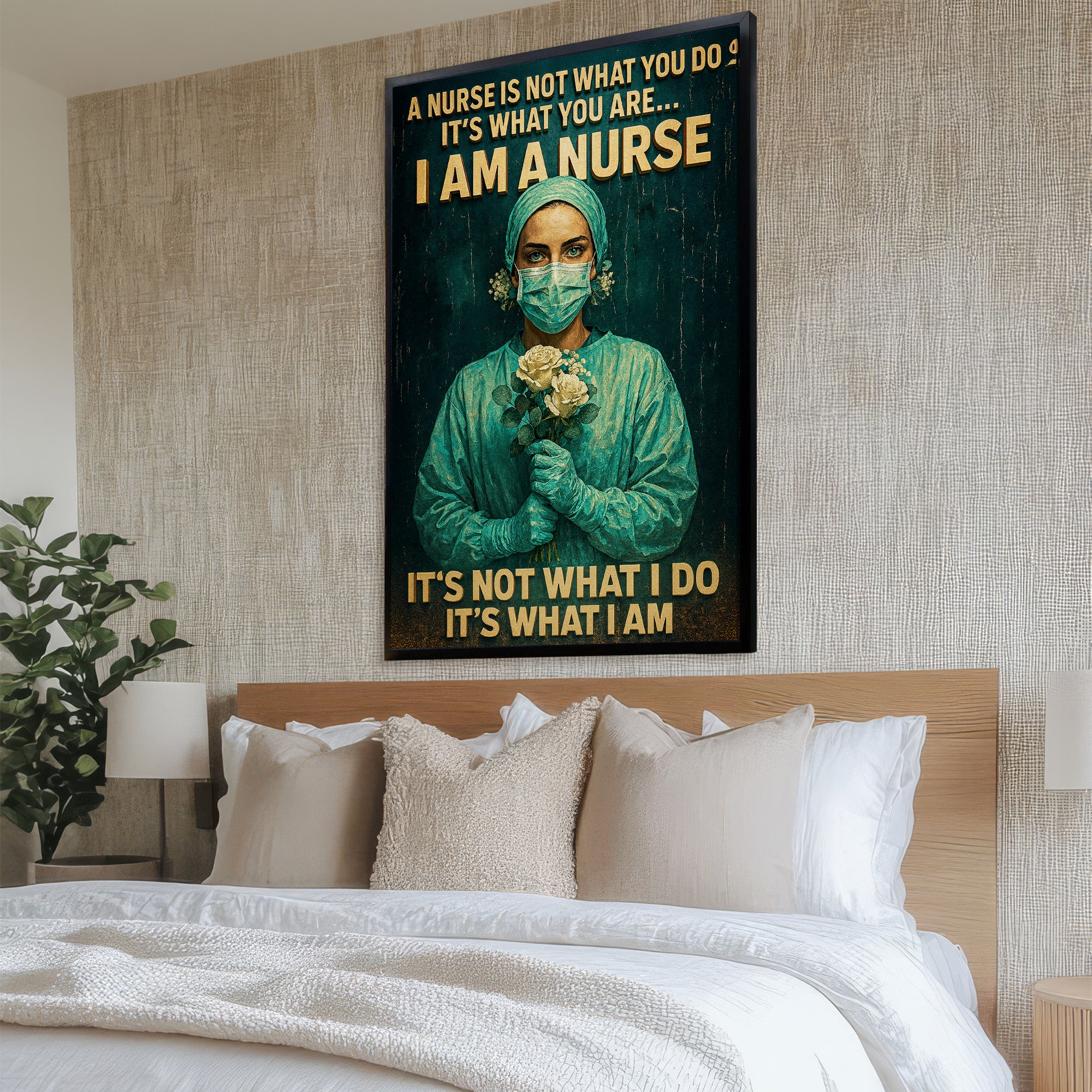 I Am A Nurse Canvas Wall Art, Inspirational Quote Gift for Healthcare Workers, Medical Office Home Decor