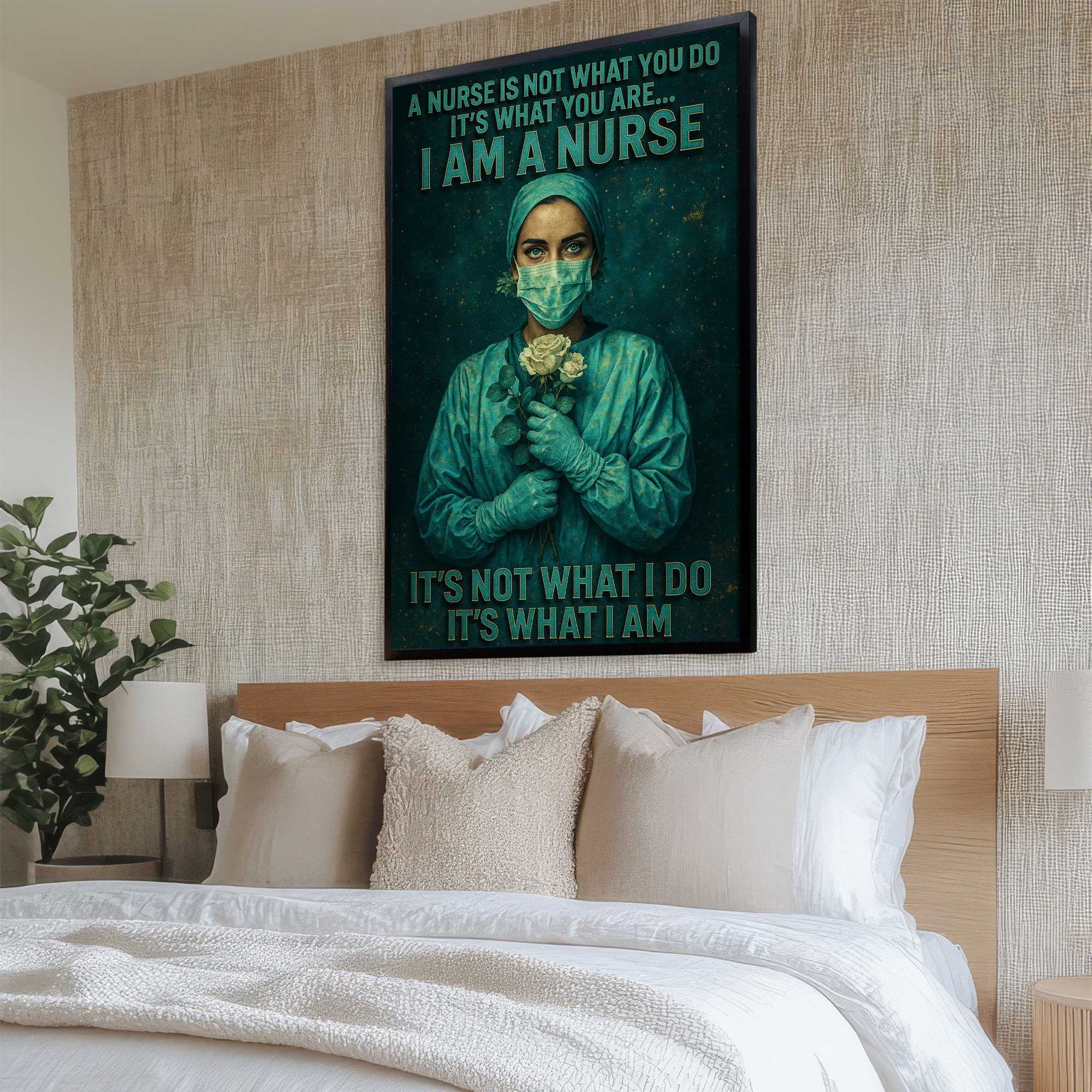 I Am A Nurse Canvas Wall Art, Inspirational Quote Gift for Healthcare Workers, Medical Office Home Decor