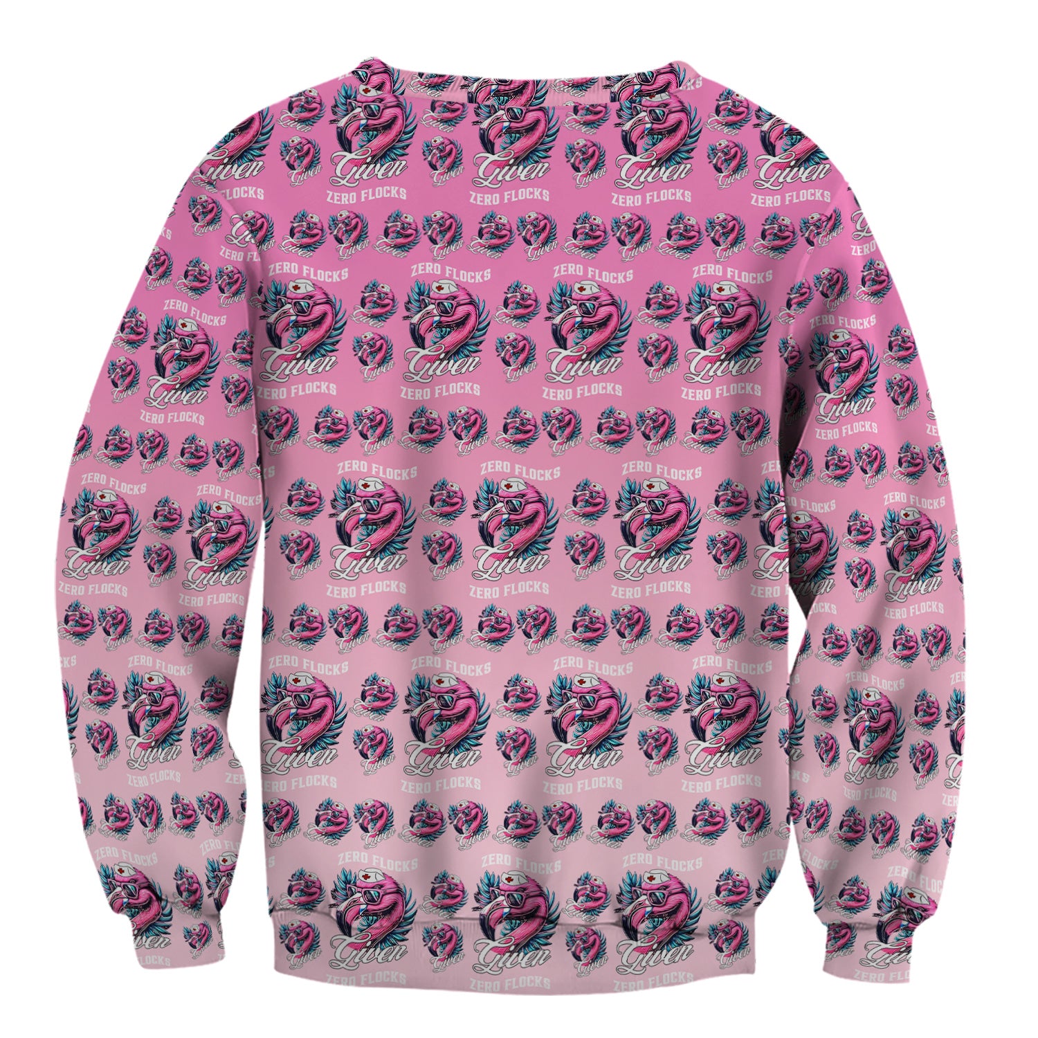 Funny Flamingo Scrub Top - Zero Flocks Given Pink Nurse Shirt - RN LPN CNA Healthcare Workers Gift