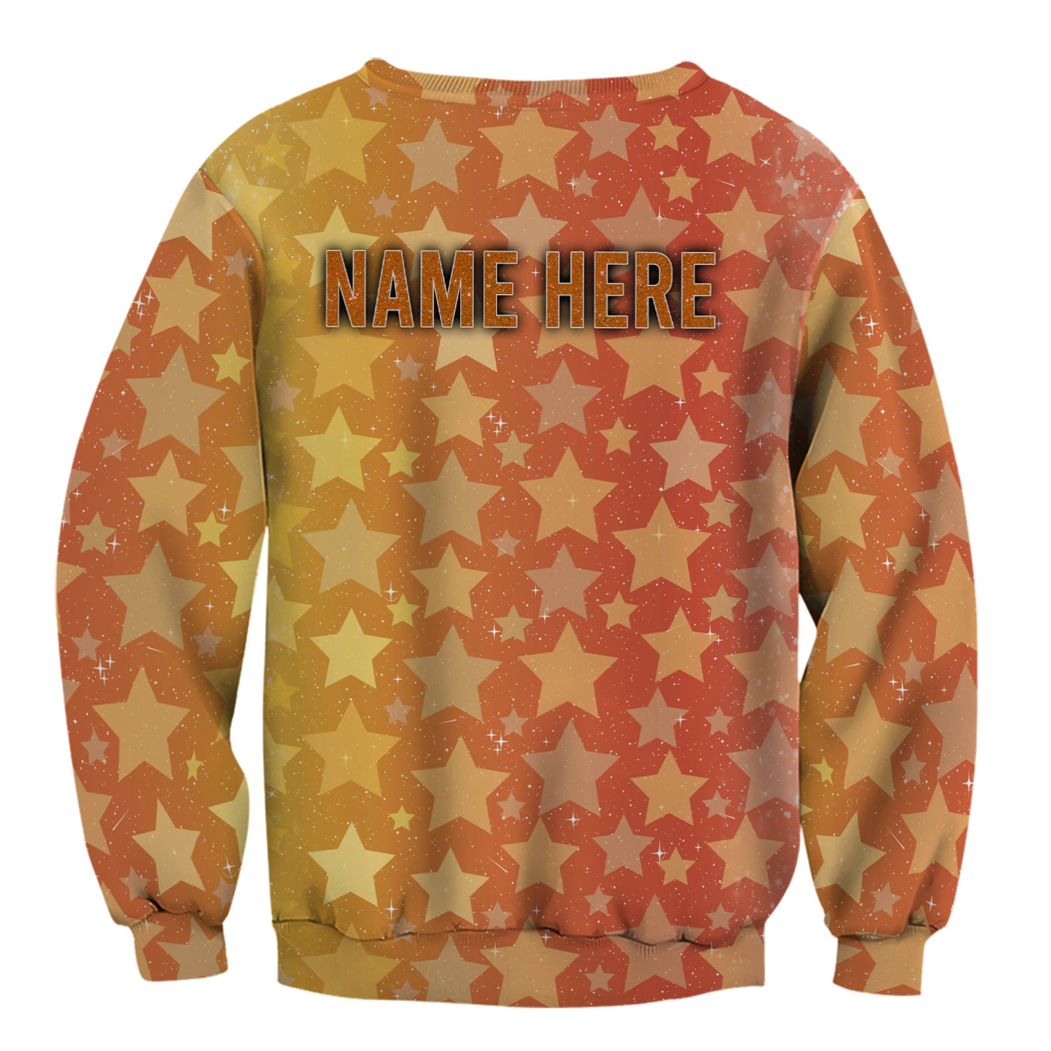 Custom Women's Showgirl Tee - All-Over Print Sparkly Star TS12 Orange Shirt  - Gift for RN LPN CNA