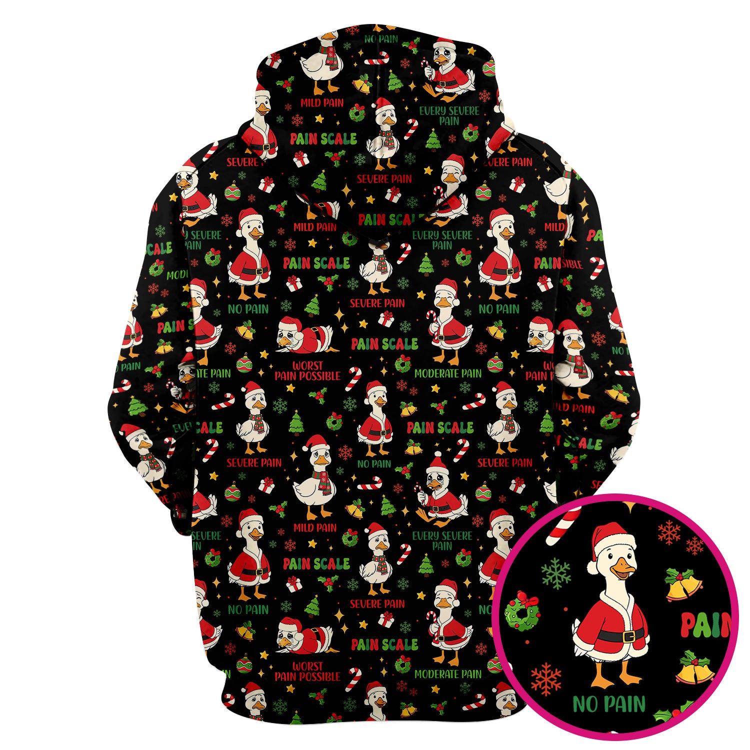Christmas Nurse Scrub Top - Funny Goose Pain Scale - Cute Holiday Medical Uniform for Women