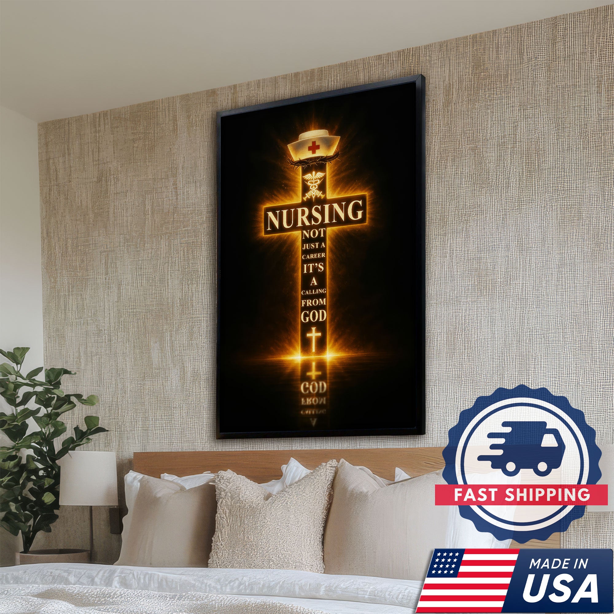 Nursing Not Just A Career Its A Calling From God Canvas, Christian Faith Gift for RN LPN CNA