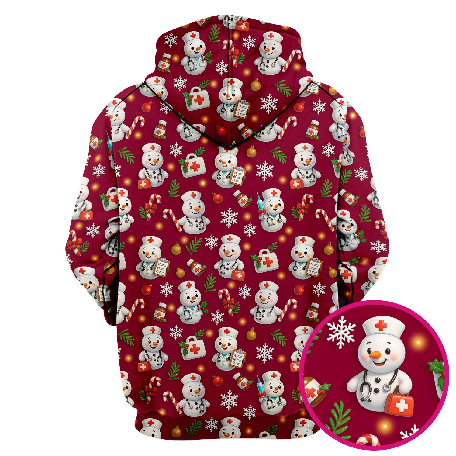Holiday Nurse Scrub Top Christmas Design - Adorable Snowman Nursing Shirt - Cute Medical Gift for RN LPN CNA Doctors