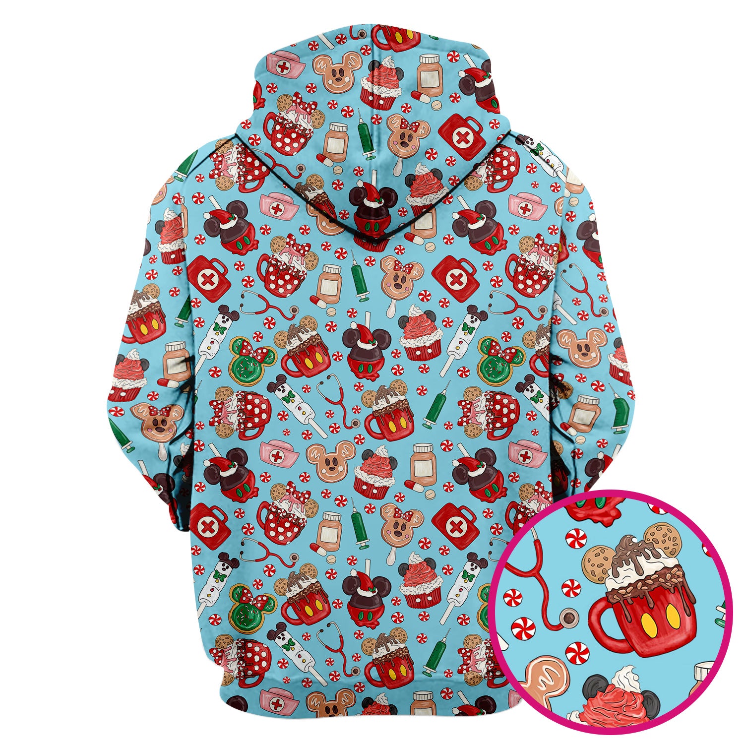 Christmas Scrub Top for Nurses - Cute Gingerbread Cupcake Candy Medical Shirt - Xmas Holiday Uniform for Women RN CNA LPN