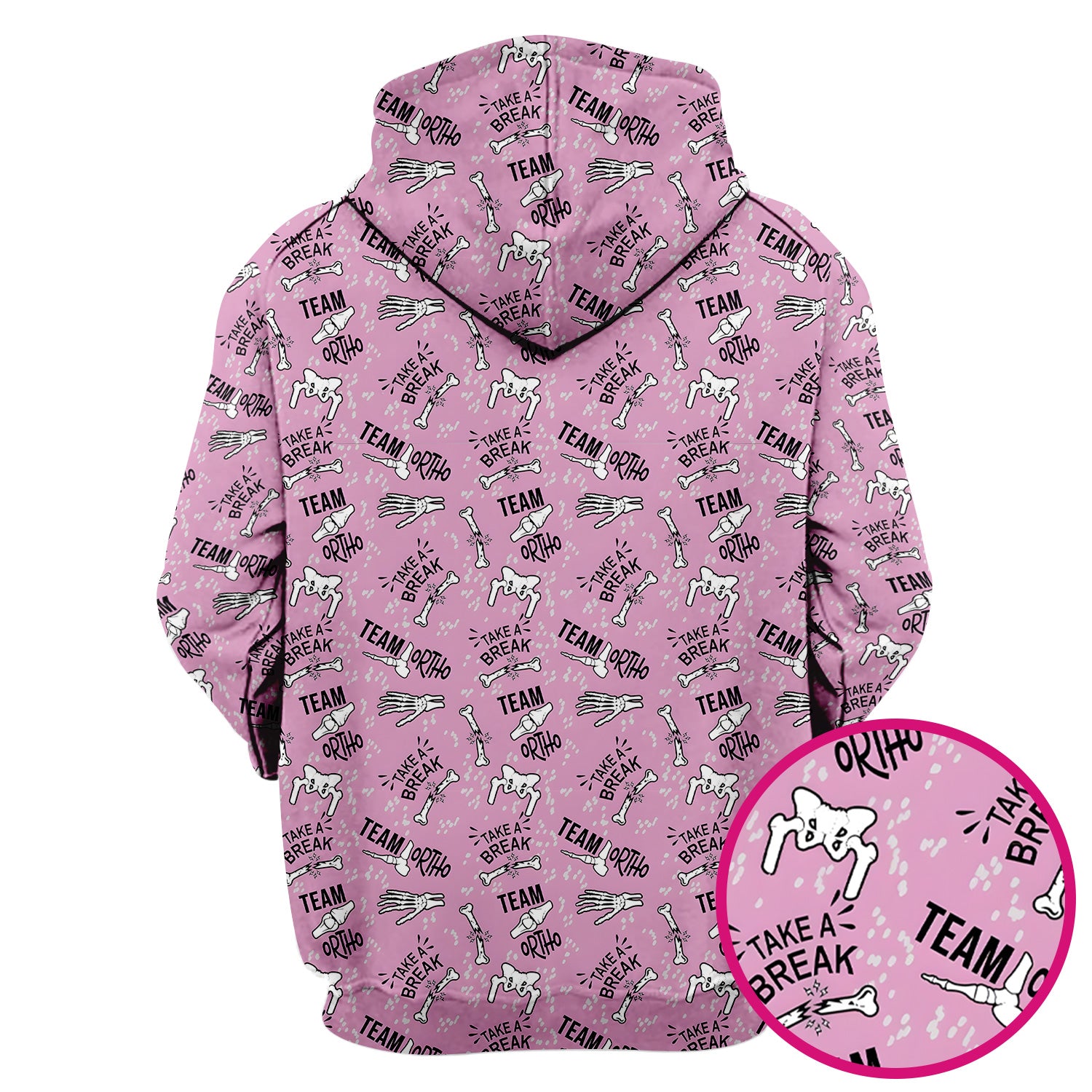 Team Ortho Bone Joint Print Scrub Top, Breathable Fabrics Nursing Uniform