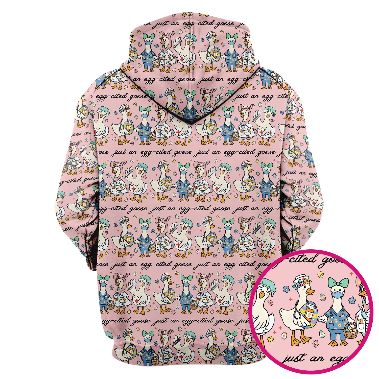 Funny Easter Nurse Goose Pattern Scrub Top, Comfortable Scrubs for Nurses