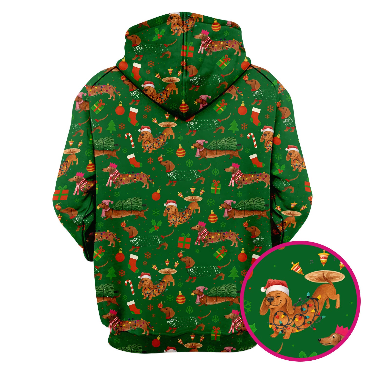 Dachshund Christmas Scrub Shirt - Multi Color Dog Print Scrubs - Funny Holiday Scrubs Gift for Women Men, Nurse, CNA, RN