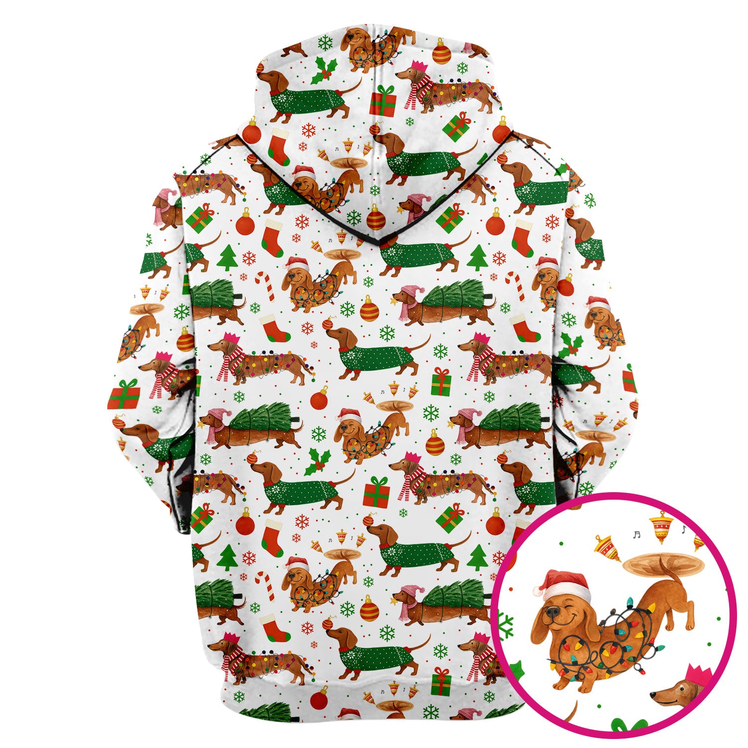 Christmas Dachshund Scrub Top - Funny Dog Scrub Shirt Multi Color - Holiday Medical Scrubs Gift for Nurse, CNA, RN, Doctor, Vet