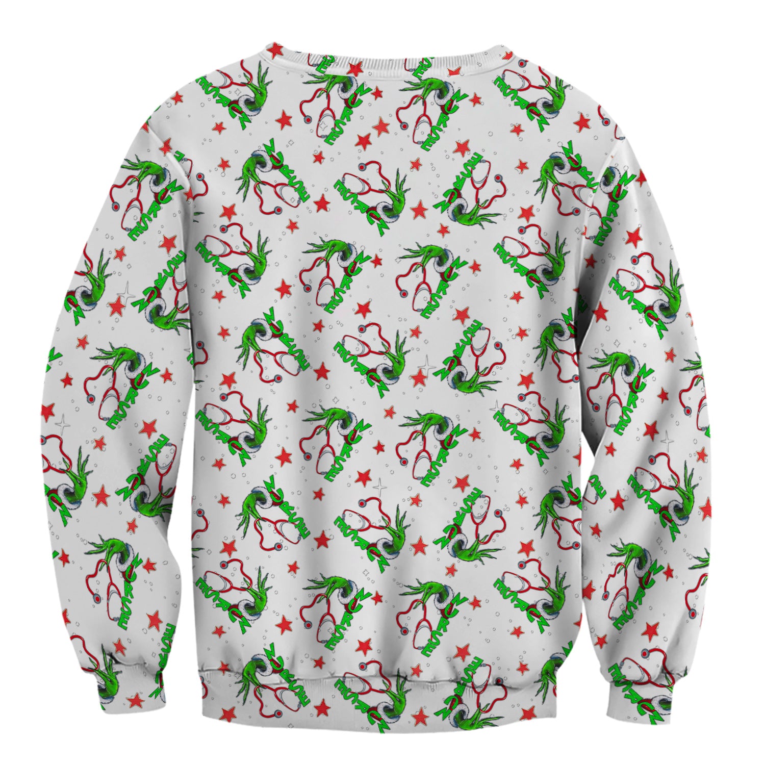 Grinch Nurse Scrub Top - Festive Holiday Uniform for Women - RN LPN CNA Nursing Gift
