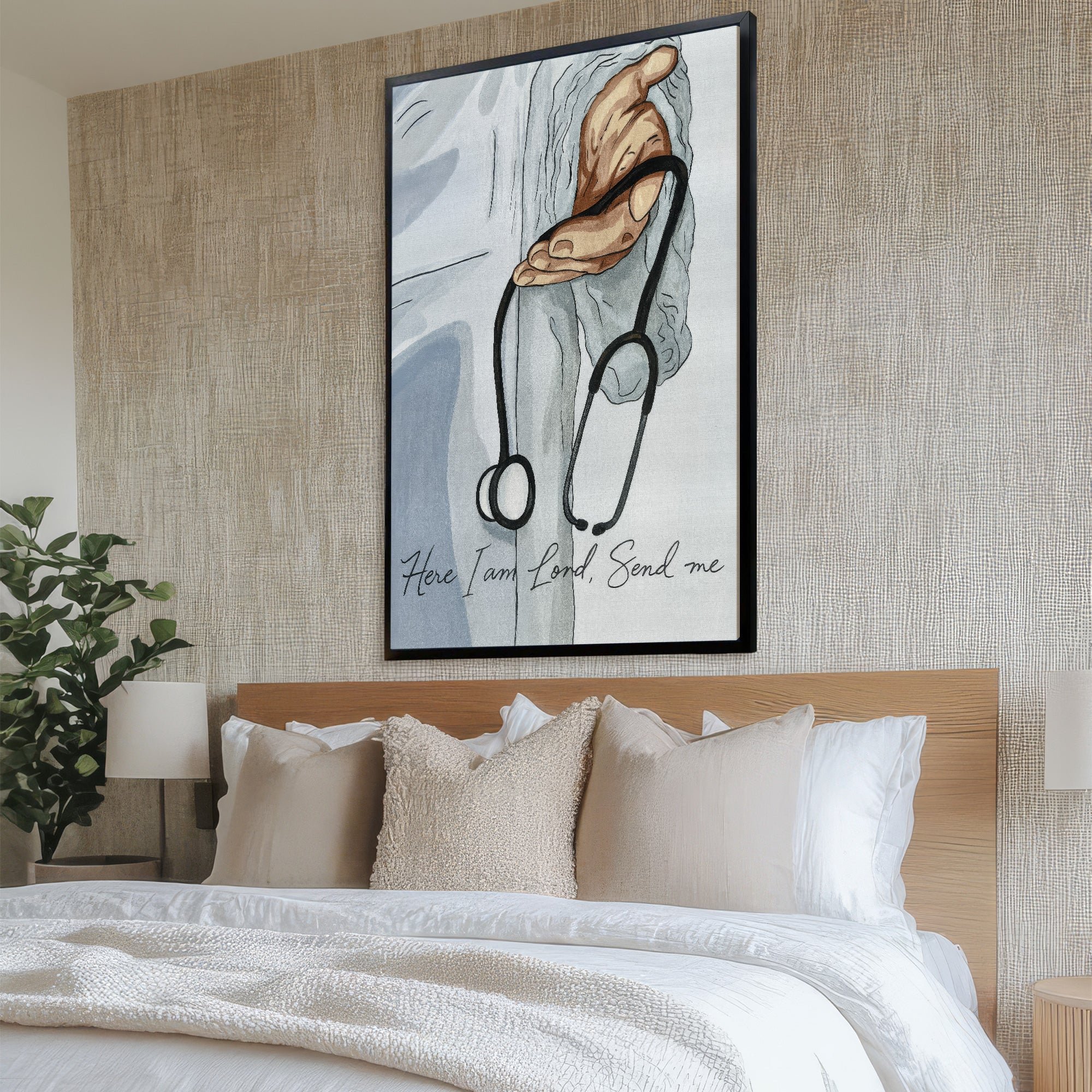 Christian Nurse Faith Canvas, Christian Nurse Faith Canvas Bible Verse, RN LPN & Healthcare Workers Gift