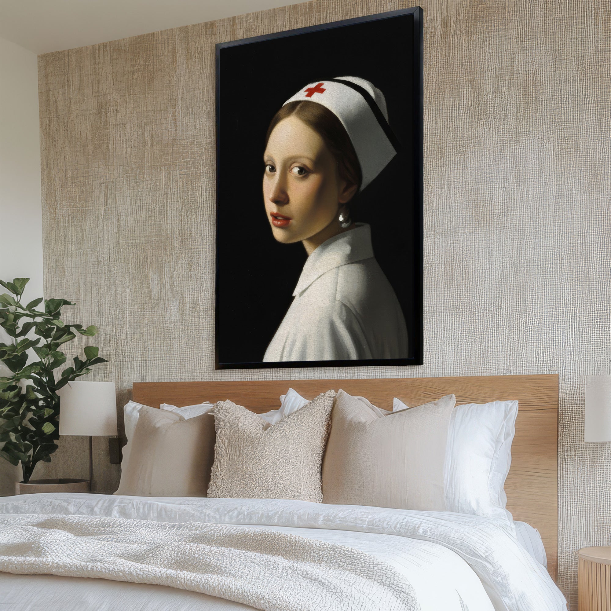 Nurse with a Pearl Earring Parody Canvas, Nurse with a Pearl Earring Parody Canvas, RN LPN CNA Gift