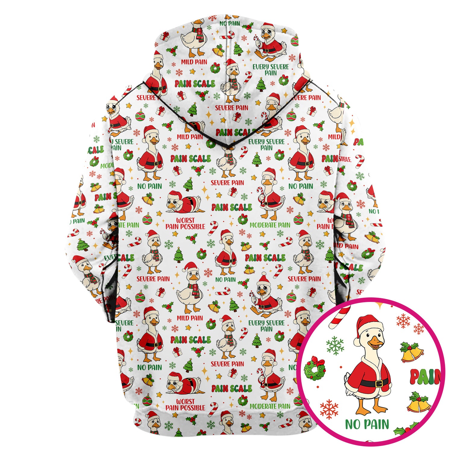 Christmas Nurse Scrub Top - Funny Goose Pain Scale - Cute Holiday Medical Uniform for Women