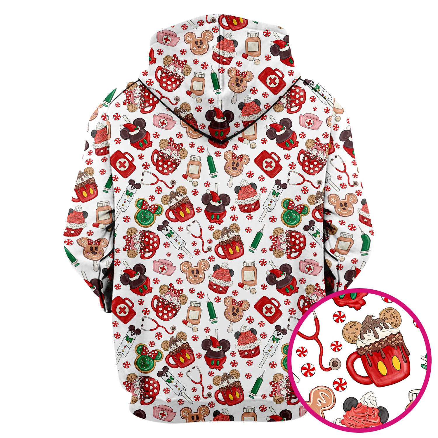 Funny Gingerbread Christmas Scrub Top - Cute Candy Cupcake Nurse Shirt - Holiday Medical Uniform RN CNA LPN