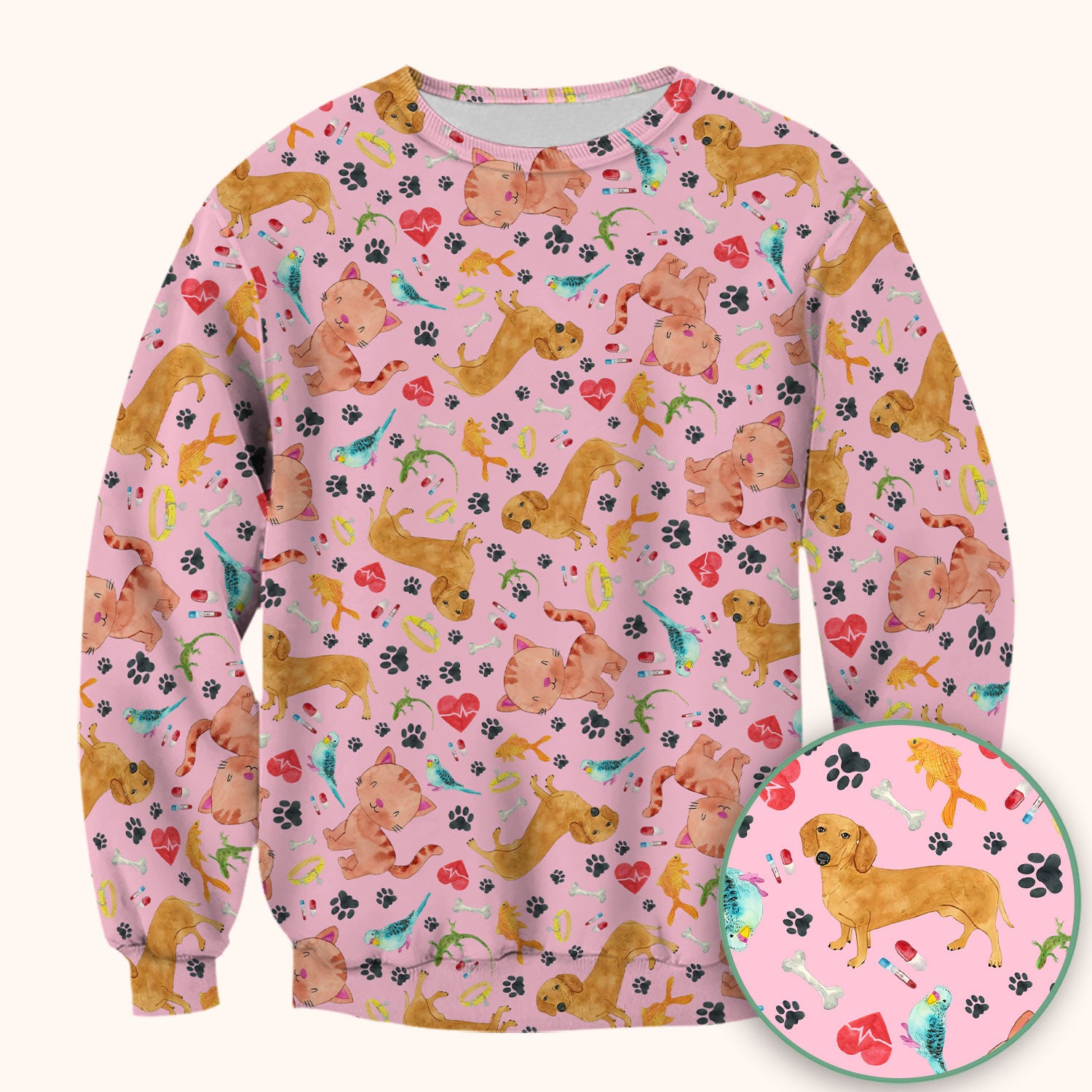 Cat Dog Veterinary Scrub Top - Cute Animal Paw Print Medical Shirt - Adorable Nurse Scrubs for Women RN CNA Vet Tech