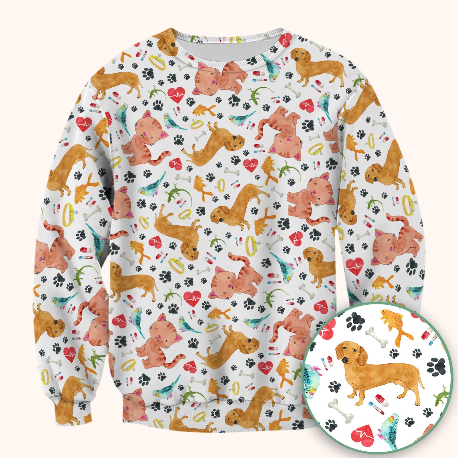 Cute Cat Dog Scrub Top - Animal Lover Medical Uniform - Funny Veterinary Nurse Shirt for Women RN CNA LPN