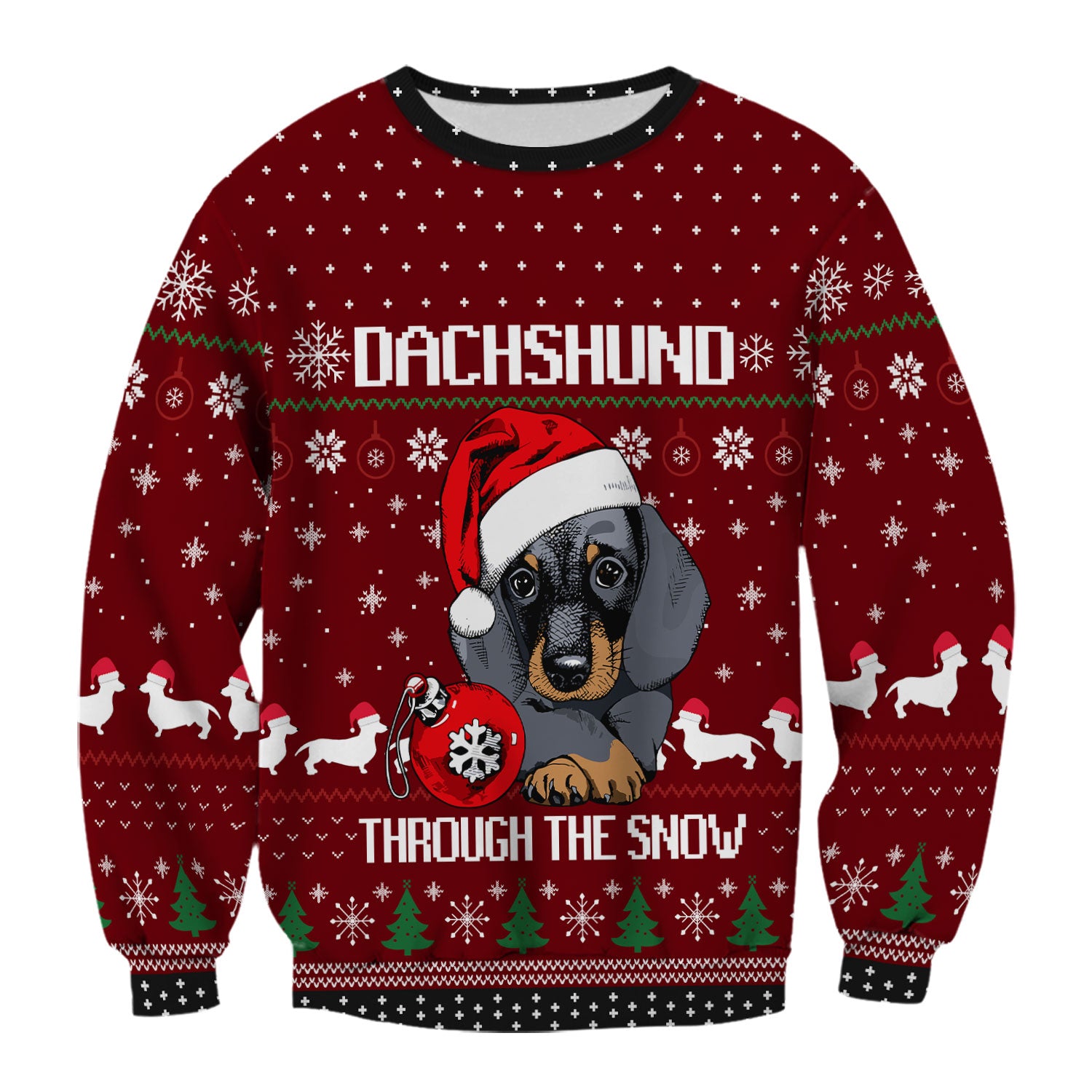 Dachshund Christmas Scrub Top - Funny Sausage Dog Nurse Shirt - Cute Holiday Scrubs for Women RN LPN CNA Gift