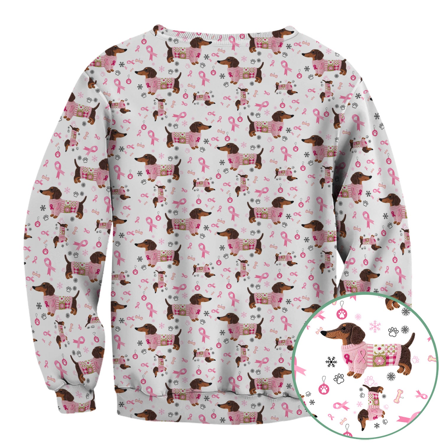 Dachshund Breast Cancer Awareness Scrub - Puppy Dog Pink Ribbon Nurse Shirt - Wiener Support Fight Cancer Gift