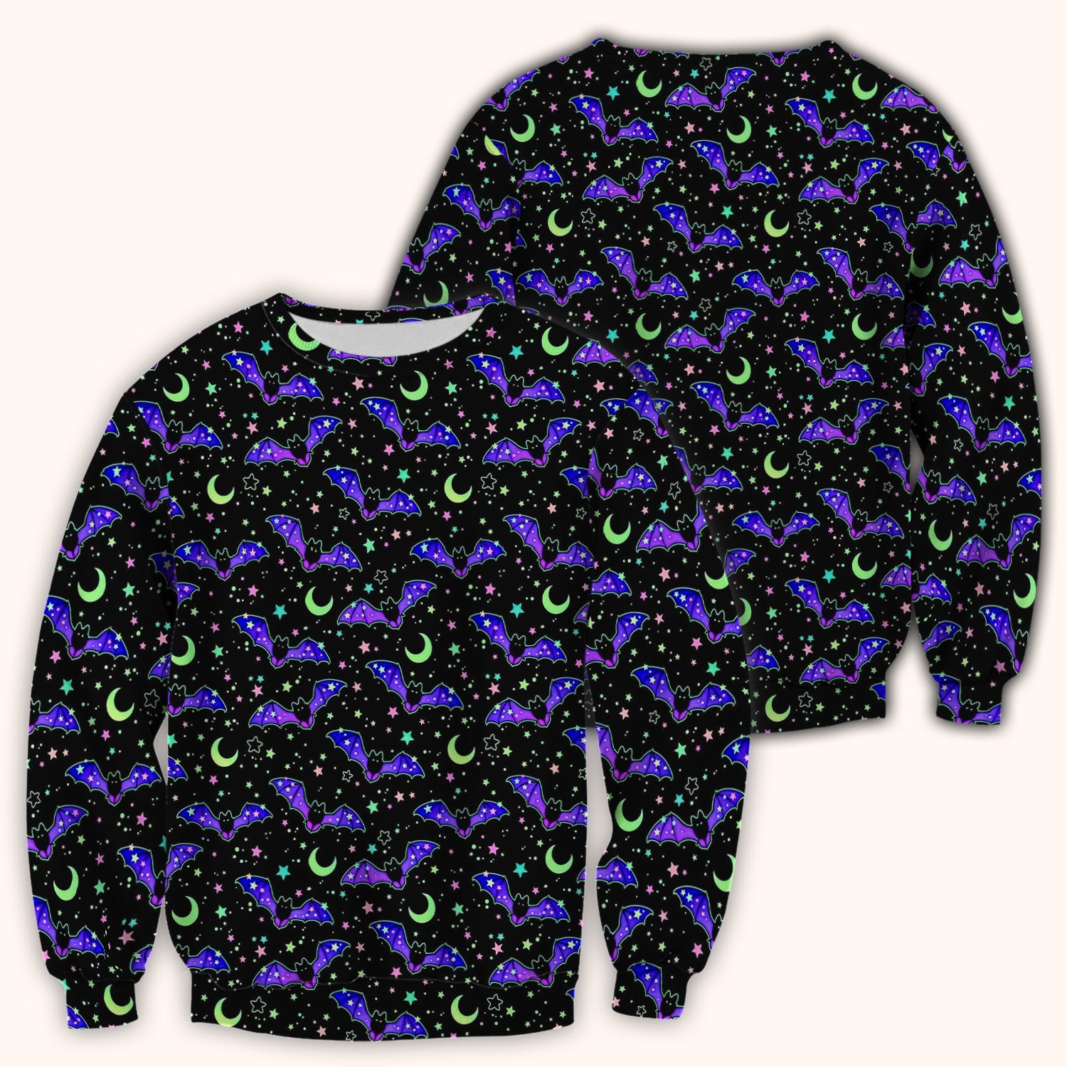 Spooky Halloween Celestial Bat Scrub Top, Comfortable Scrubs for Nurses