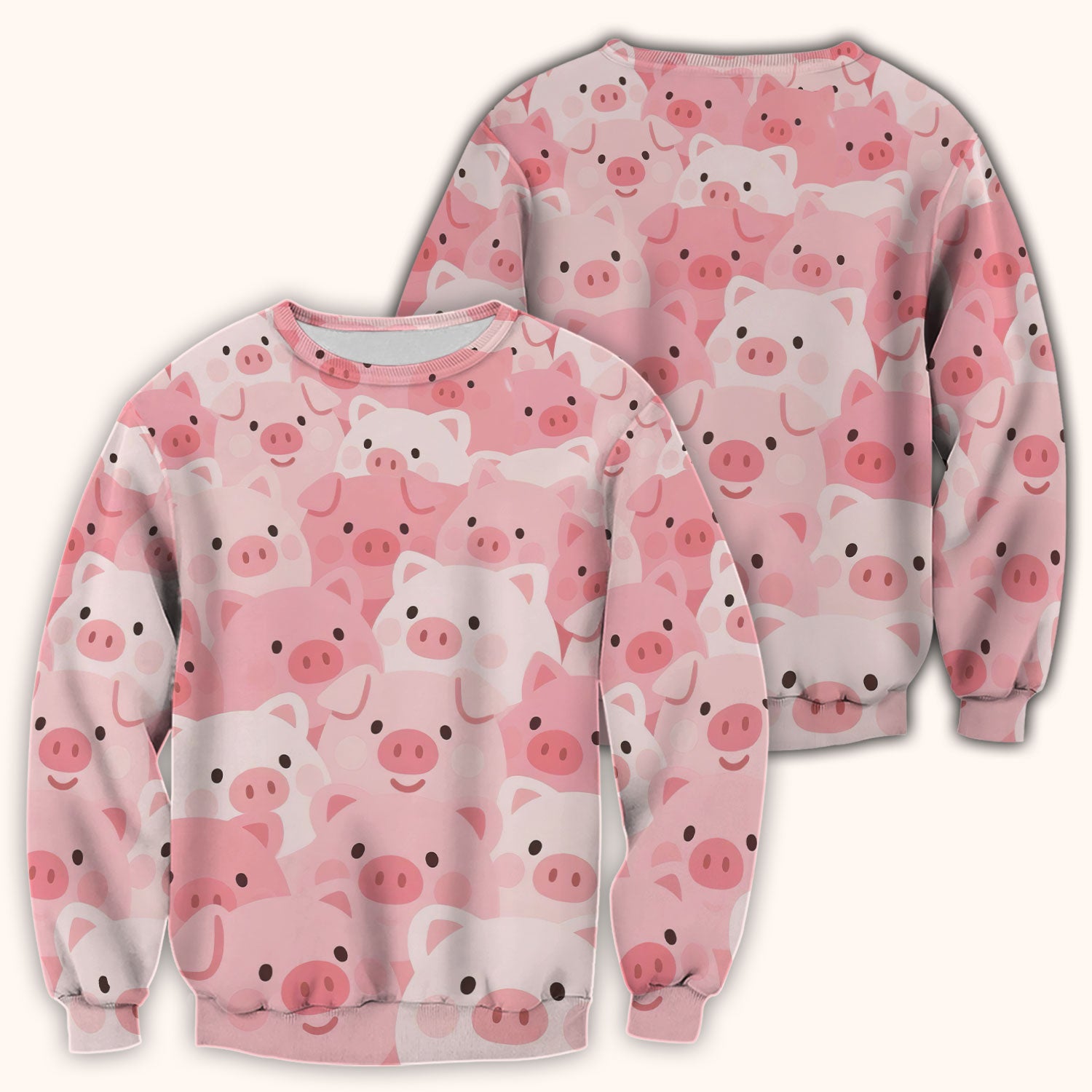 Cute Pig Nursing Scrub Top, Comfortable Scrubs For Nurses