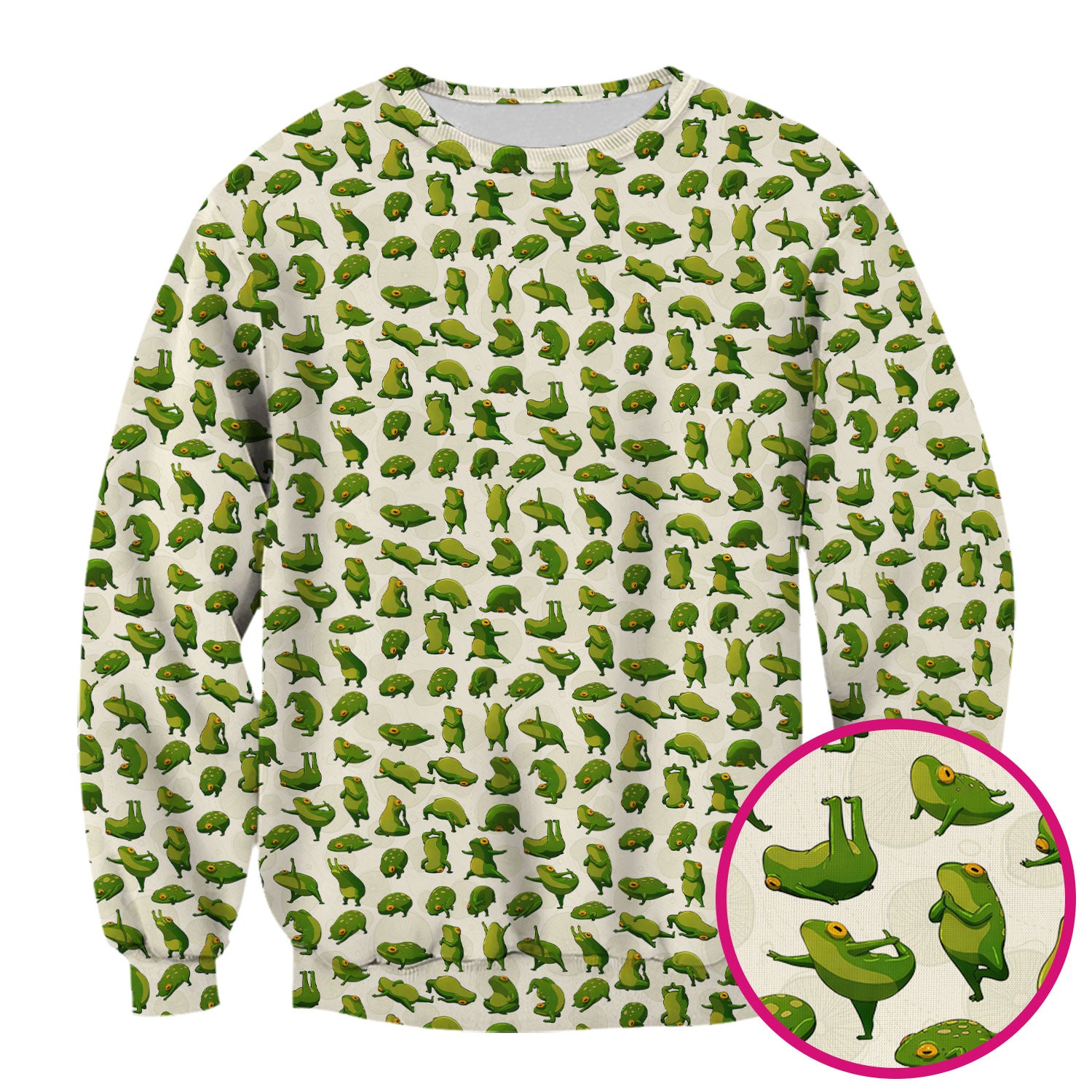Cute Frog Cartoon Pattern Scrub Top, Comfortable Scrubs for Nurses
