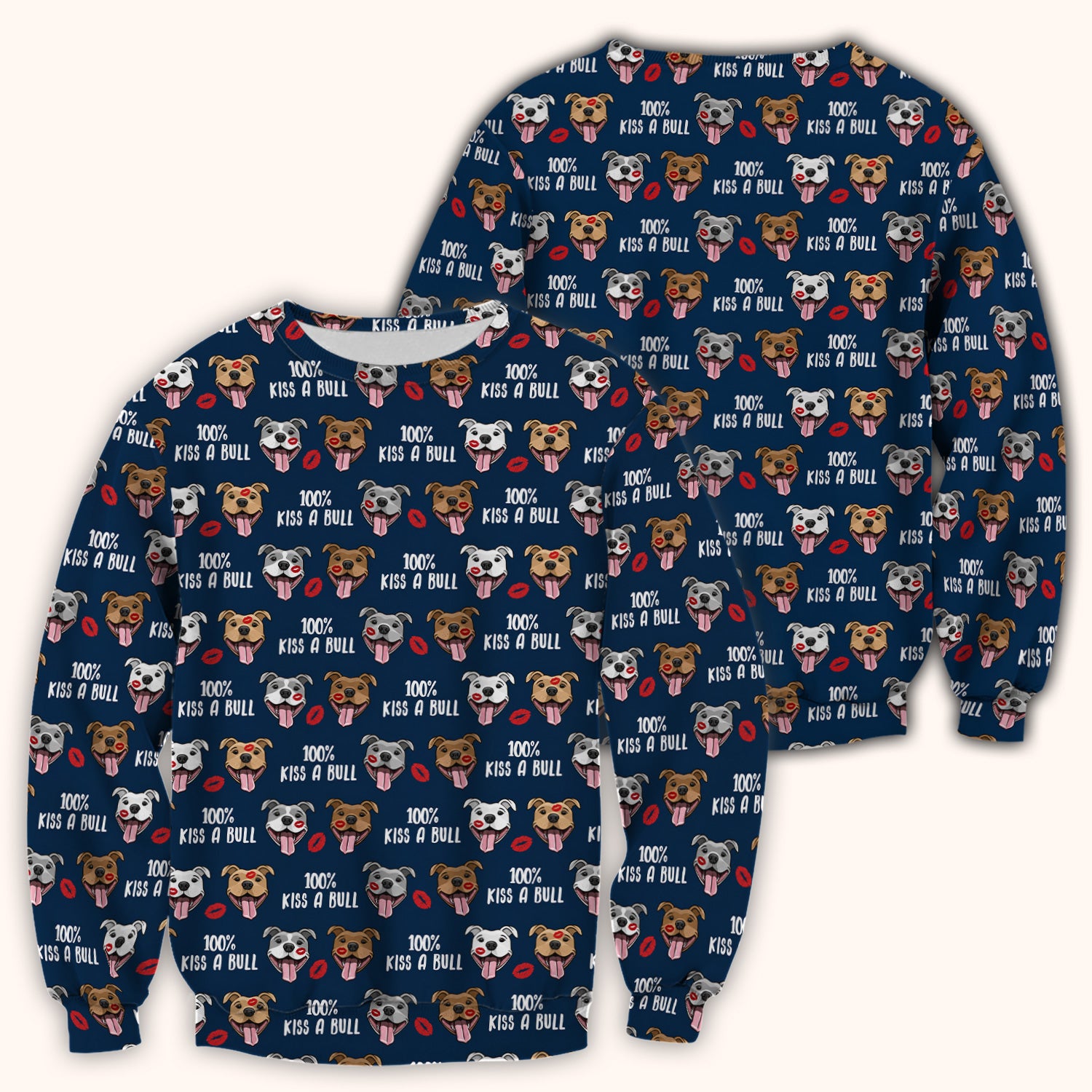 Kiss A Bull Pitbull Print Scrub Top, Comfortable Scrubs for Nurses