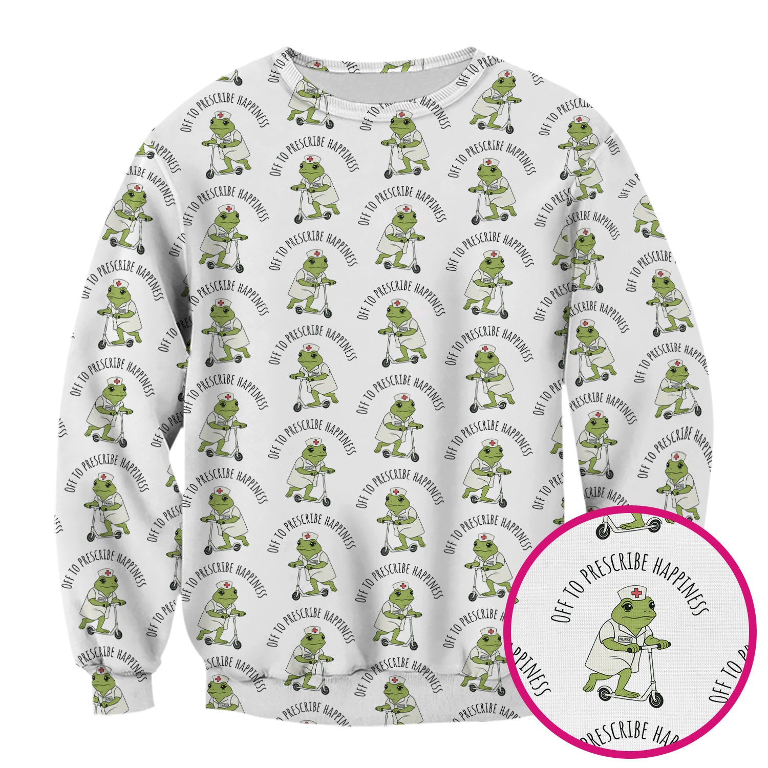 Cute Frog Nurse Off To Prescribe Happiness Scrub Top, Comfortable Scrubs for Nurses
