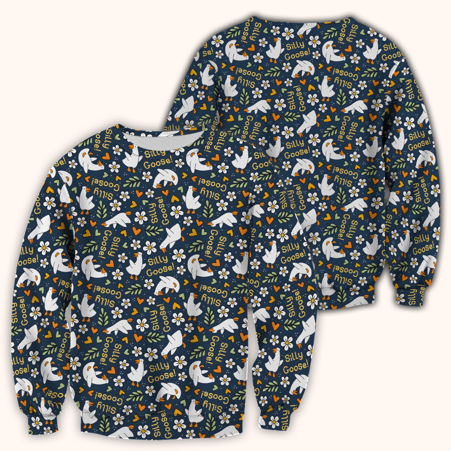 Silly Goose Floral Pattern Scrub Top, Comfortable Scrubs for Nurses