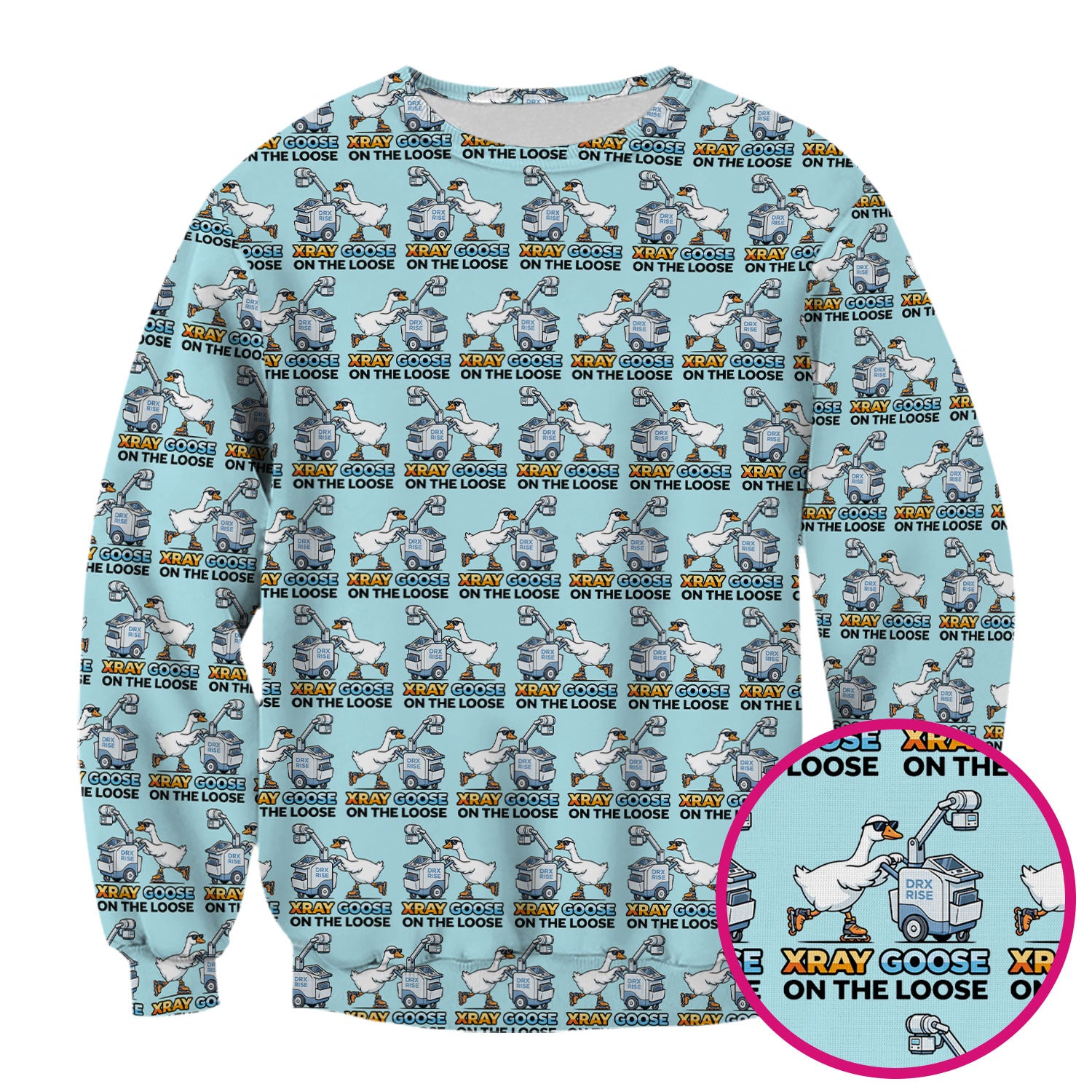 Funny Xray Goose On The Loose Pattern Scrub Top, Comfortable Scrubs for Nurses