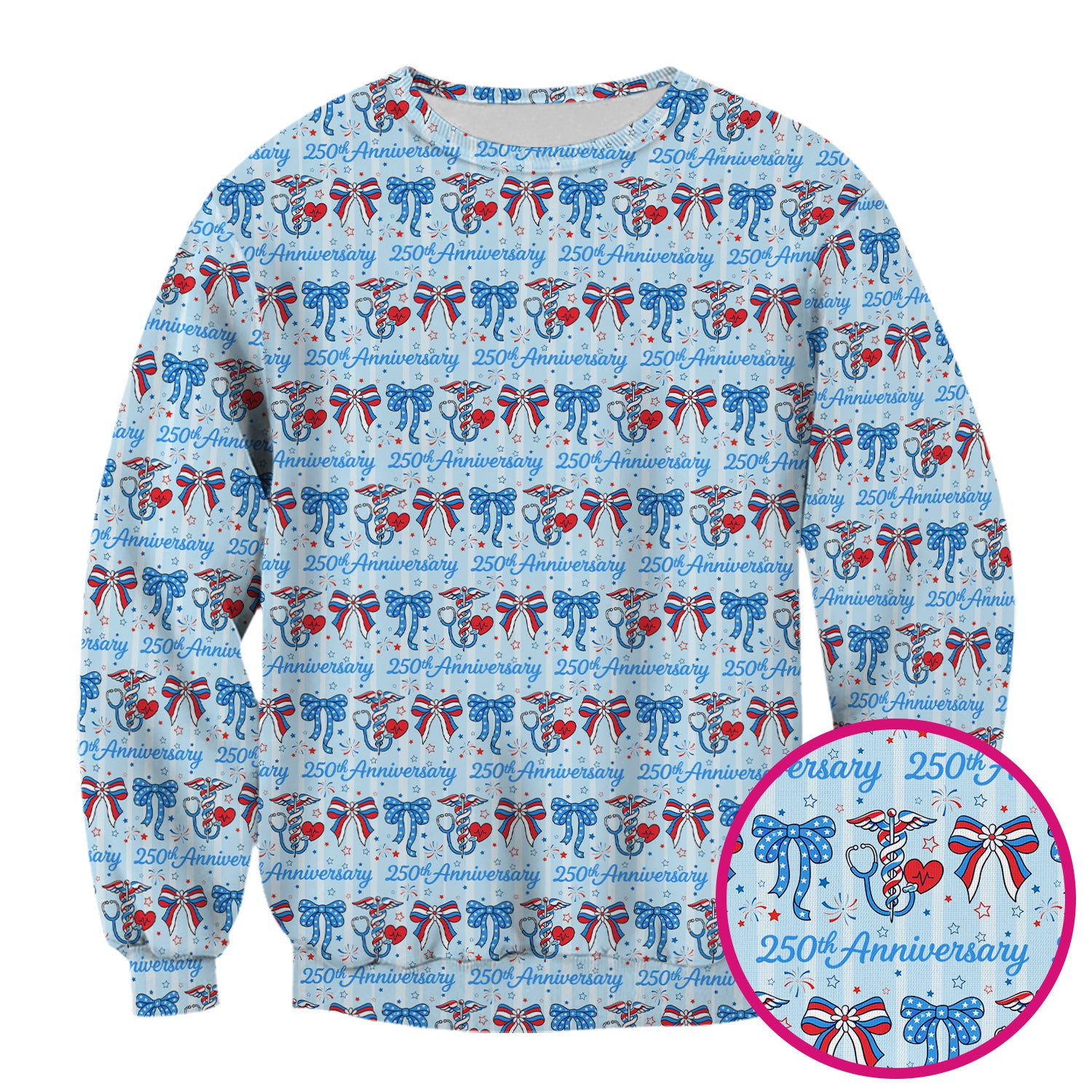 Festive 250th Anniversary Nurse Ribbon Heart Pattern Scrub Top, Comfortable Scrubs for Nurses