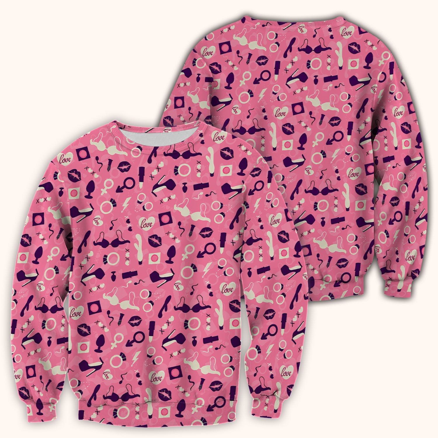 Valentine Pattern Nurse Scrub Top, Pink Love Nurse Shirt, Breathable Fabrics Nursing Uniform