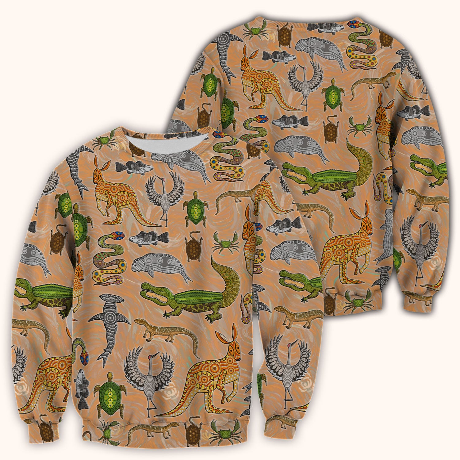 Crocodile Turtle Snake Animal Pattern Scrub Top, Comfortable Scrubs for Nurses