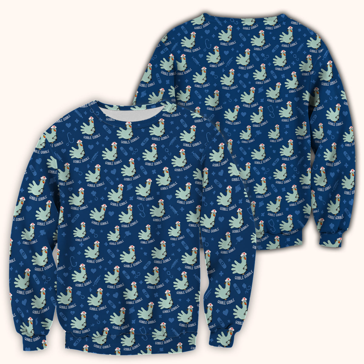 Funny Gobble Gobble Nurse Turkey Scrub Top, Comfortable Scrubs for Nurses