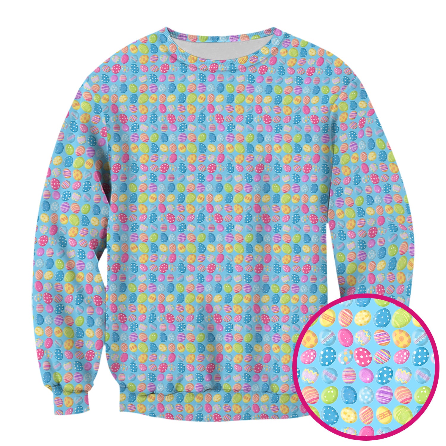 Colorful Easter Eggs Pattern Scrub Top, Comfortable Scrubs for Nurses