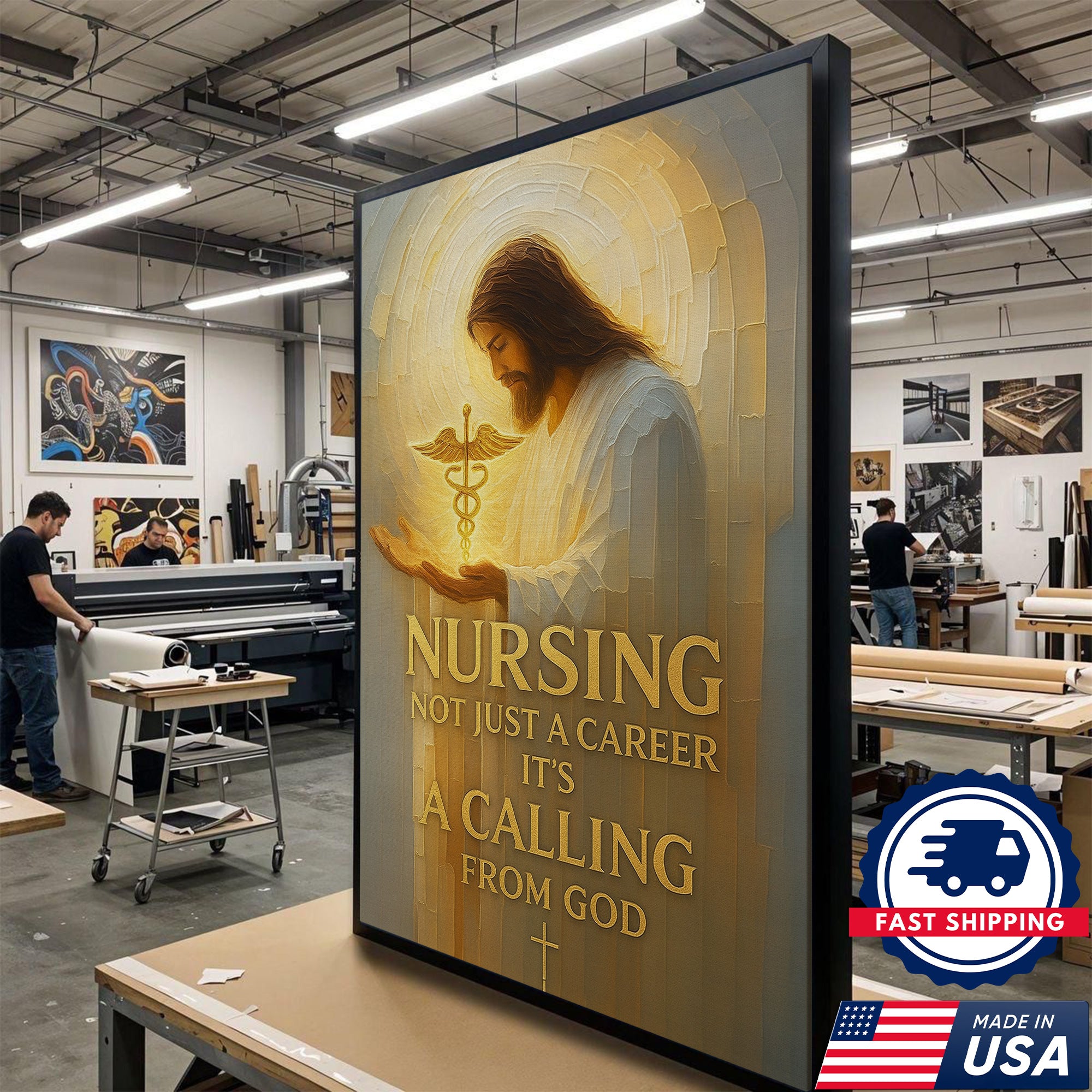 Christian Nurse Canvas Wall Art, Nursing Not Just a Career It‰Ûªs a Calling from God, Gift for RN CNA LPN