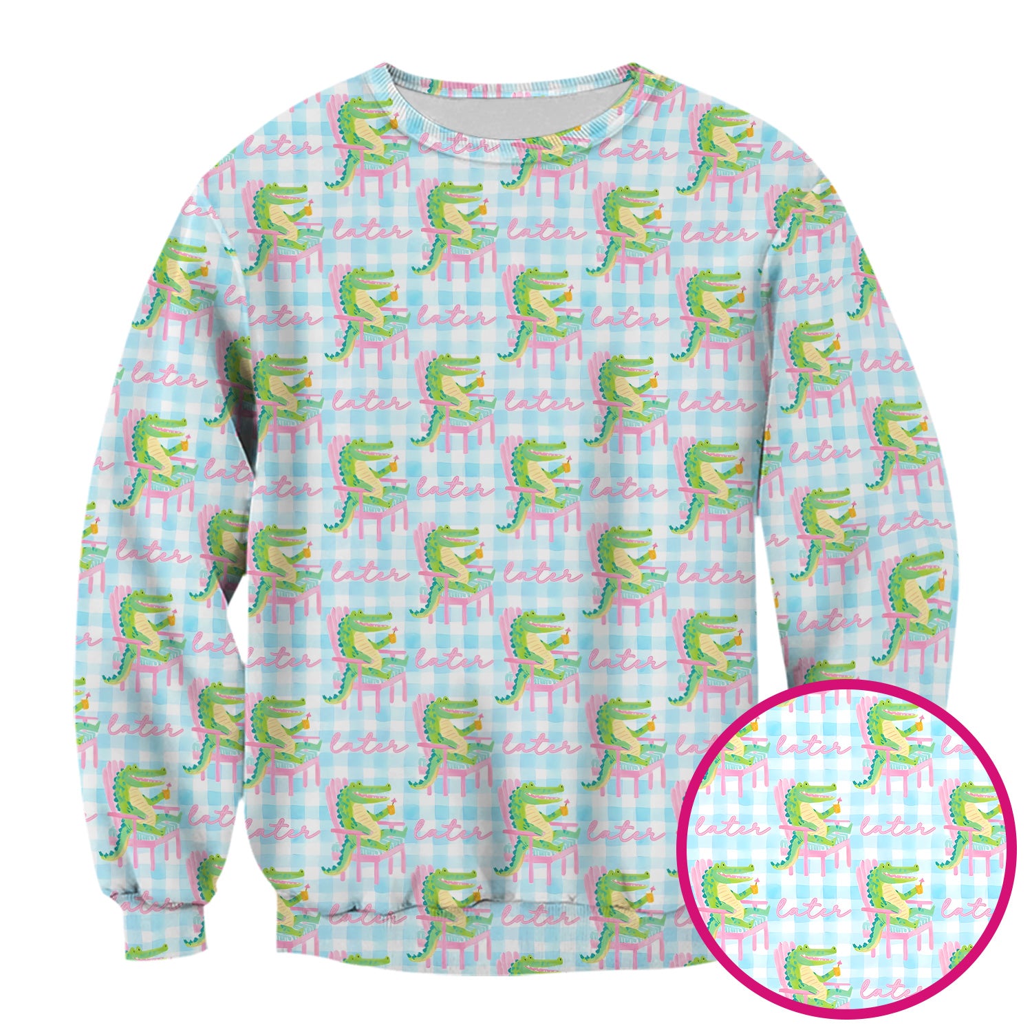 Funny Lazy Crocodile Later Pattern Scrub Top, Comfortable Scrubs for Nurses