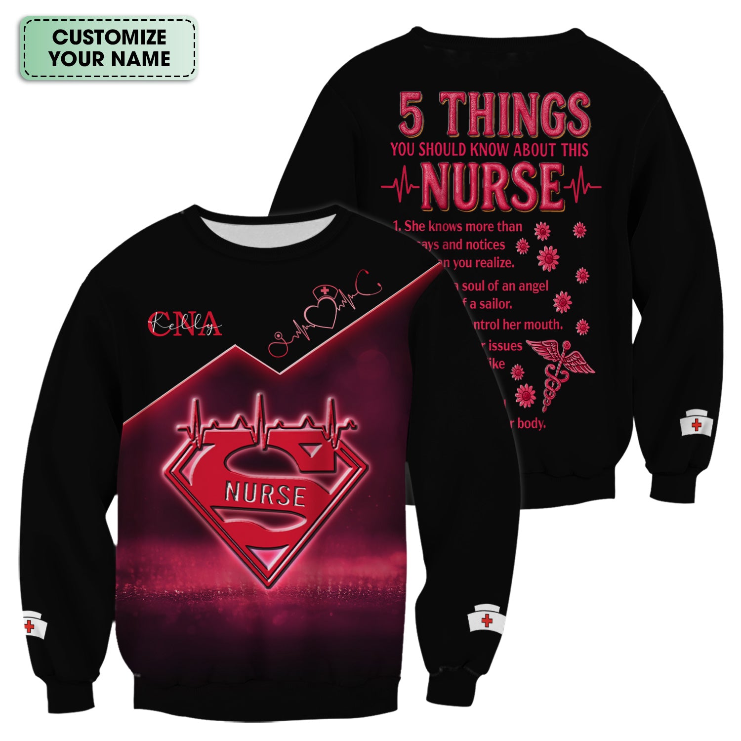 Custom Nurse Shirt 5 Things You Should Know - CNA RN LPN Medical Graphic Tee - Healthcare Worker & Medical Staff Gift