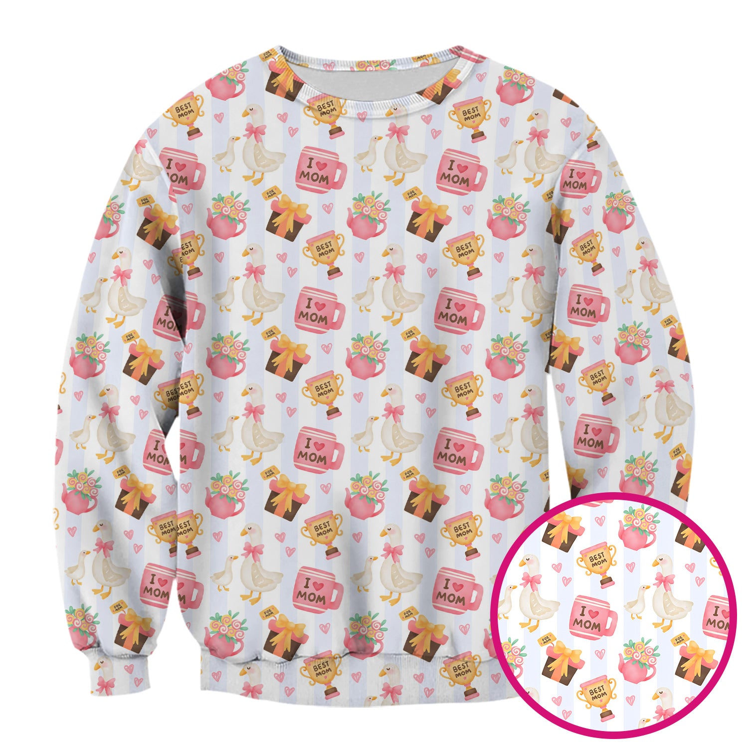 Sweet Nurse Mom Goose Gift Trophy Pattern Scrub Top, Comfortable Scrubs for Nurses