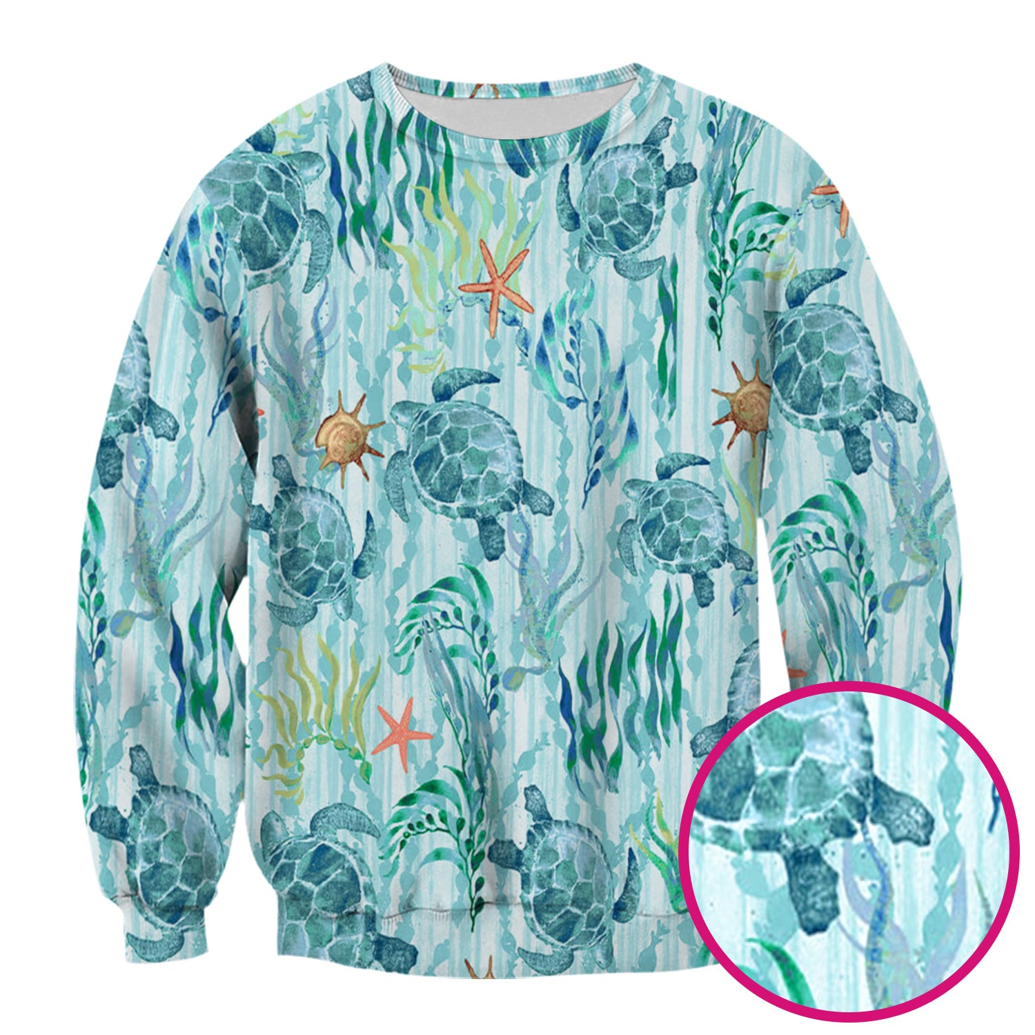 Sea Turtle Ocean Watercolor Print Scrub Top, Comfortable Scrubs for Nurses