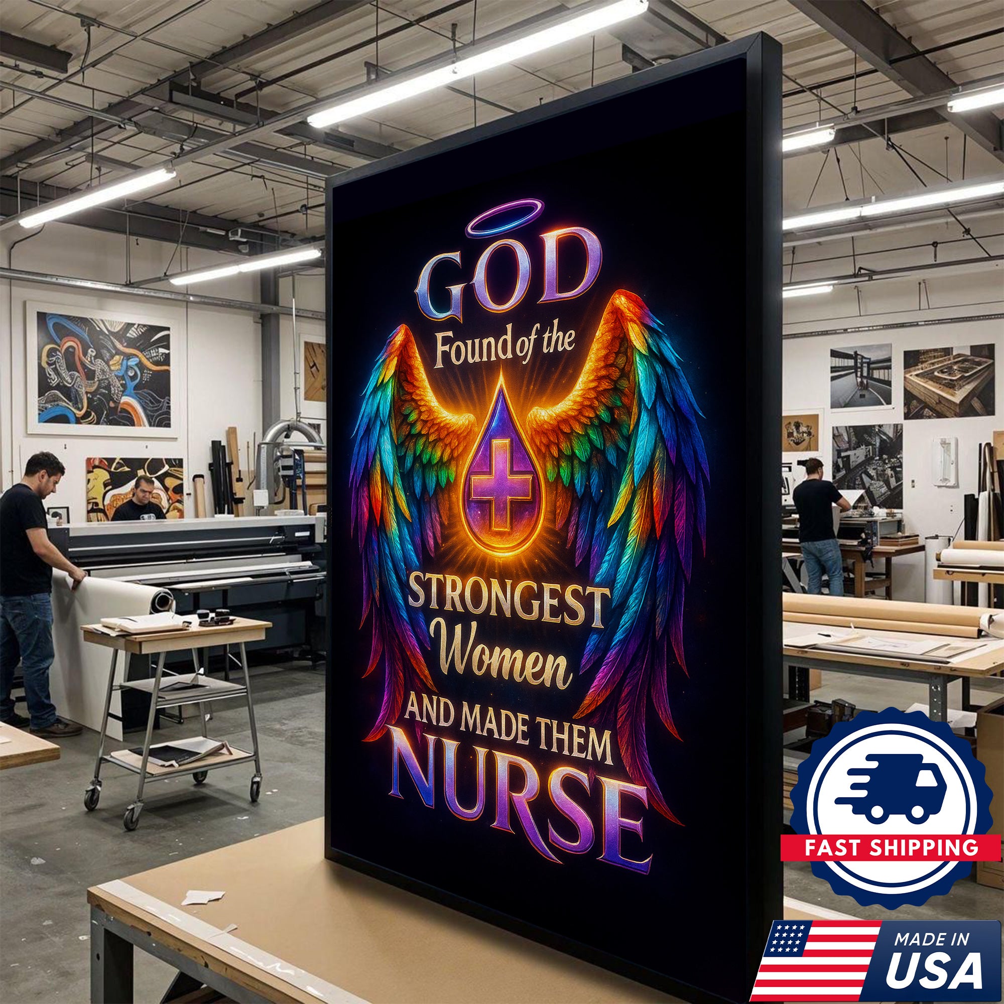 Christian Nurse Canvas Wall Art Strongest Women, Religious Inspirational Gift for RN LPN CNA