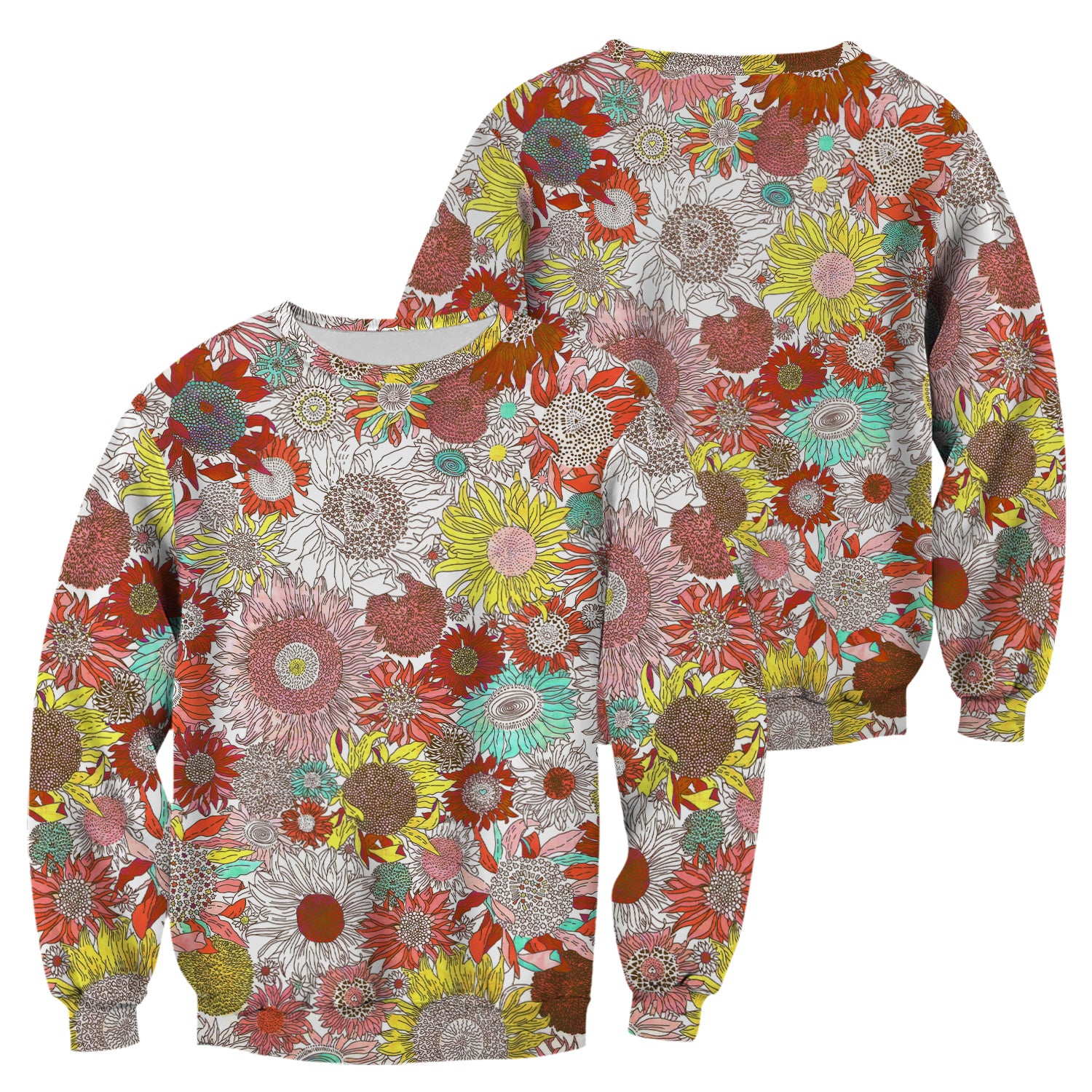 Women’s Floral Medical Scrub Shirt - Bright Sunflower Pattern for RN LPN CNA - Cute Gift for Nurses & Healthcare Professionals